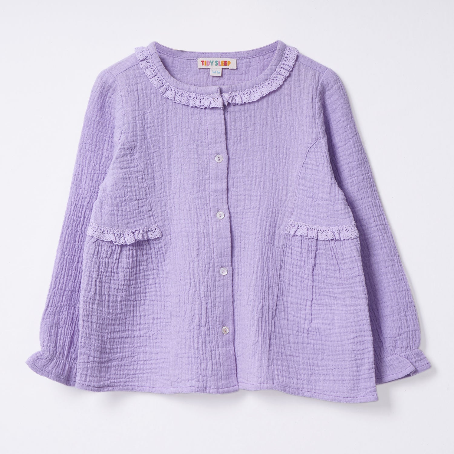 Cotton Gauze Night Suit (Lavender)