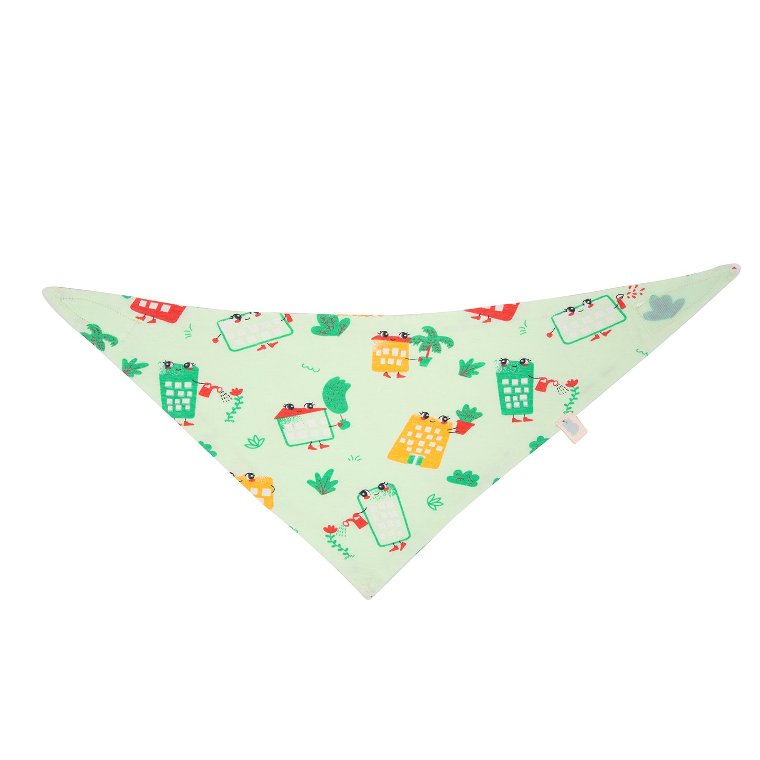 Cotton Jersey Bandana Bib - Green Wildcity