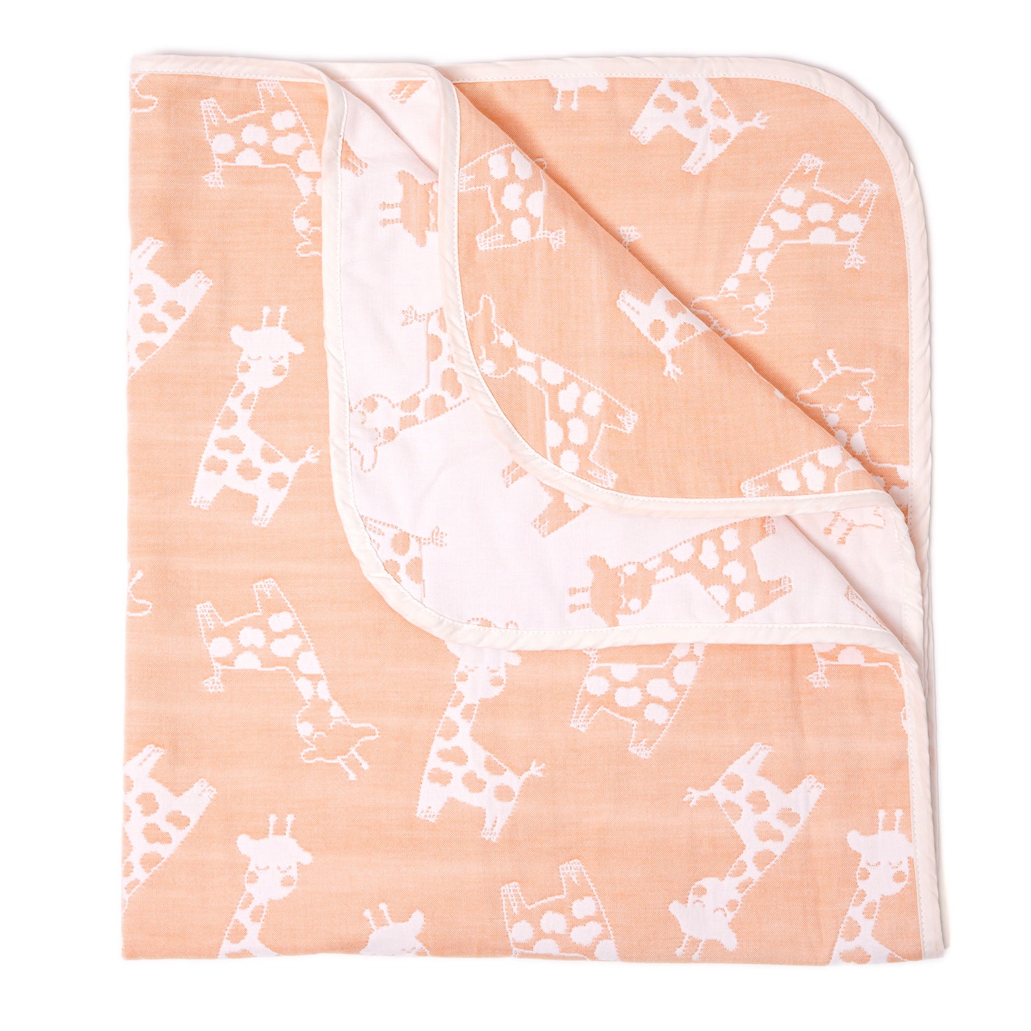 Yarn Dyed Blanket - Peach Giraffe