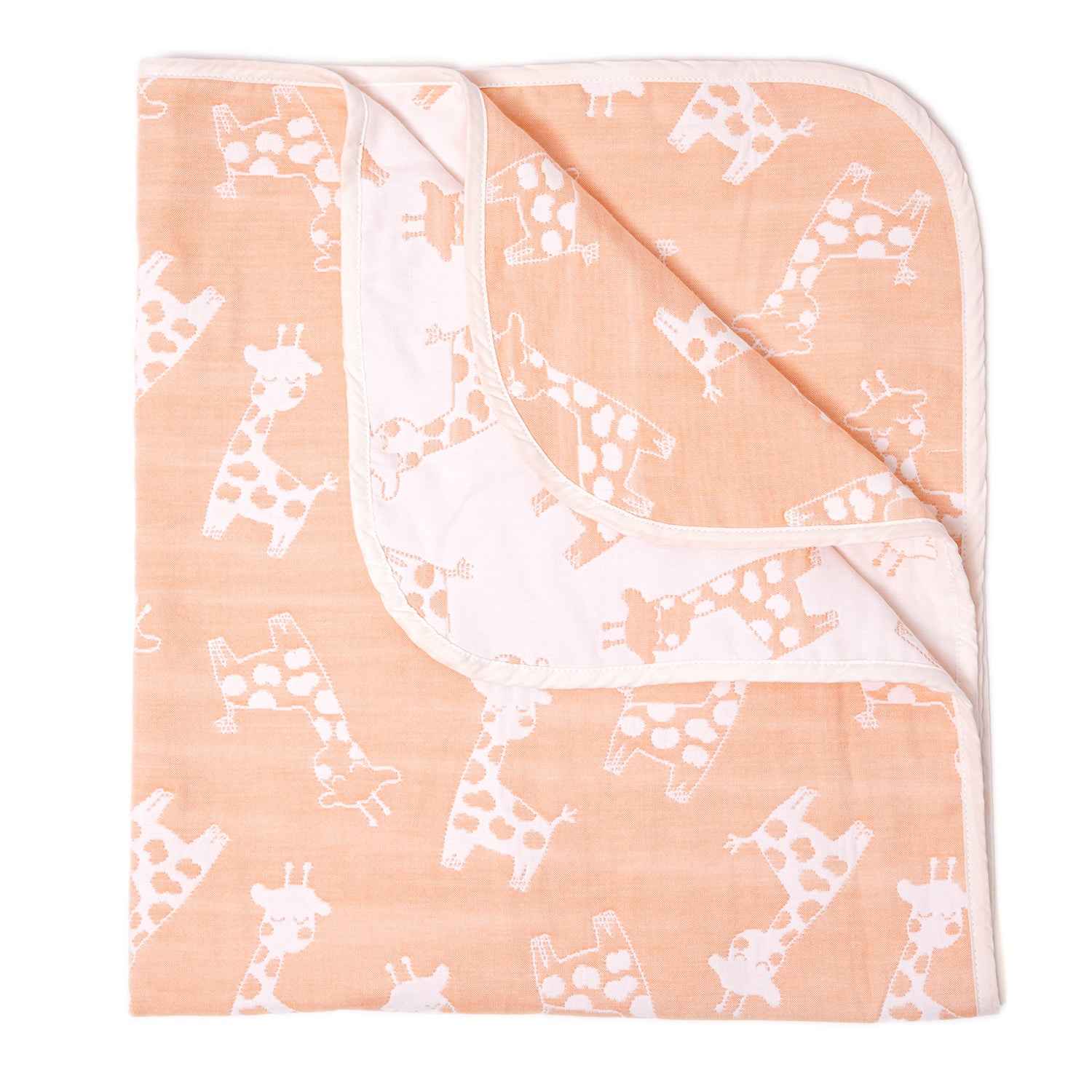 Yarn Dyed Blanket - Peach Giraffe