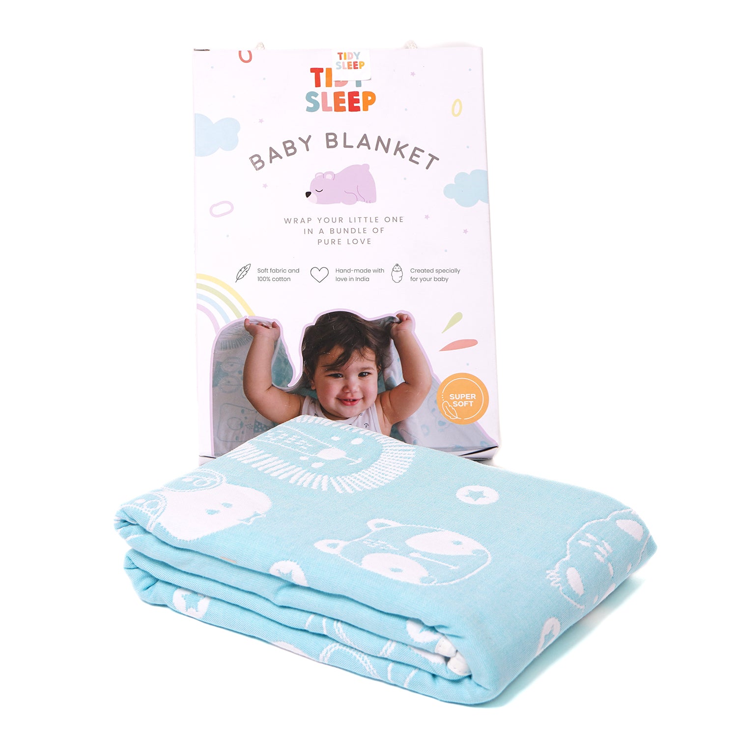 Yarn Dyed Blanket - Blue Party Animals