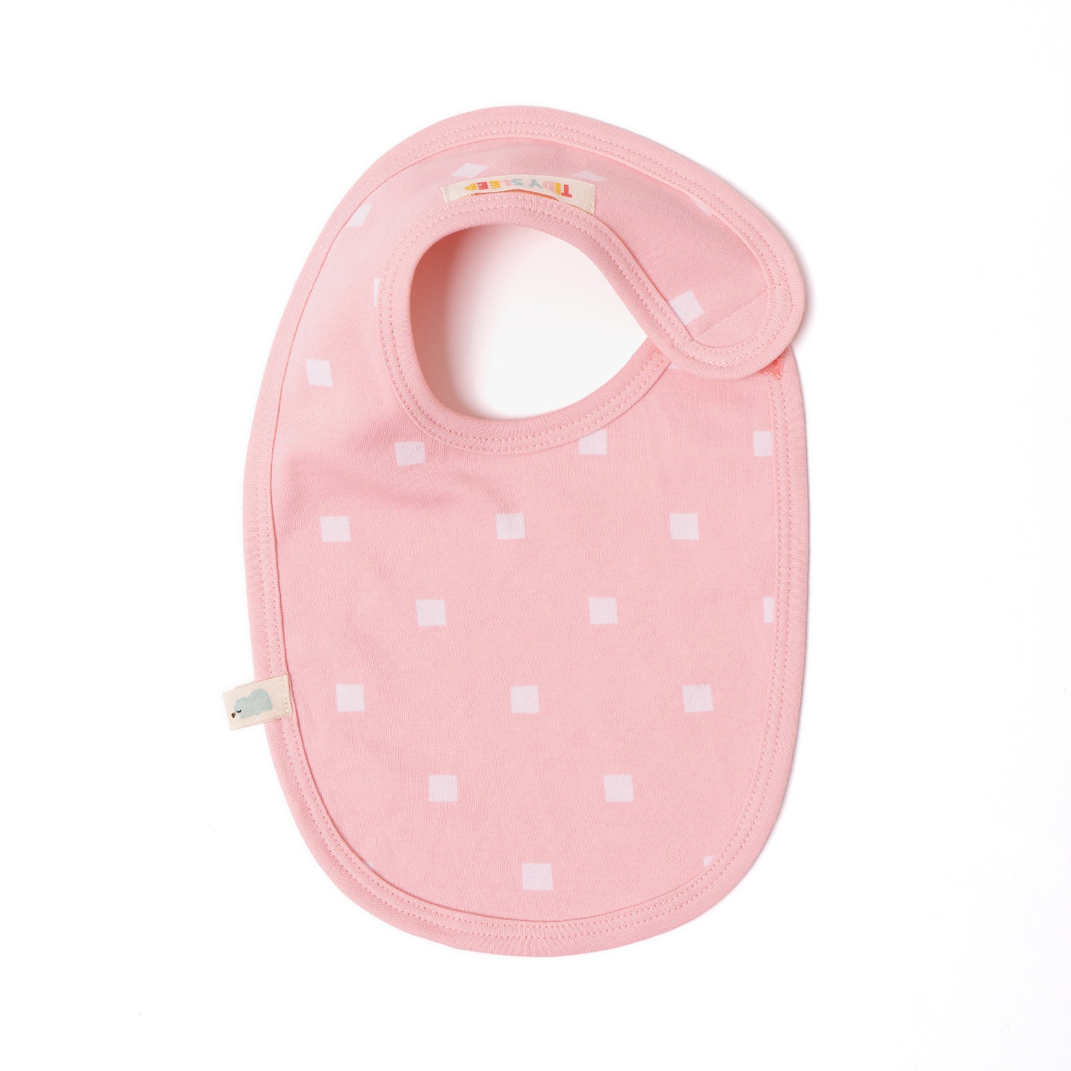 Cotton Jersey Bib - Pink Polka