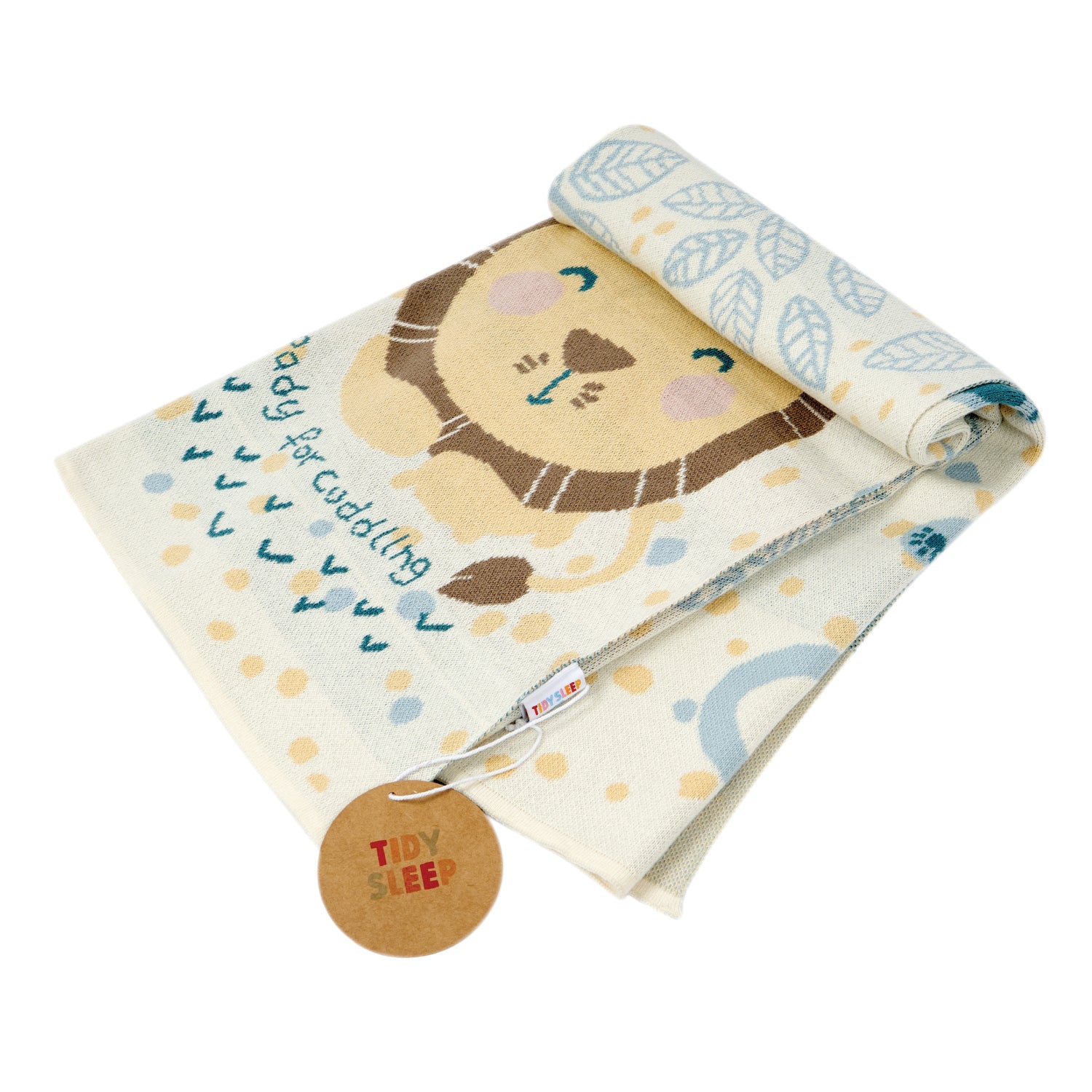 100% Knitted Cotton Mom&Me Print Knitted Blanket