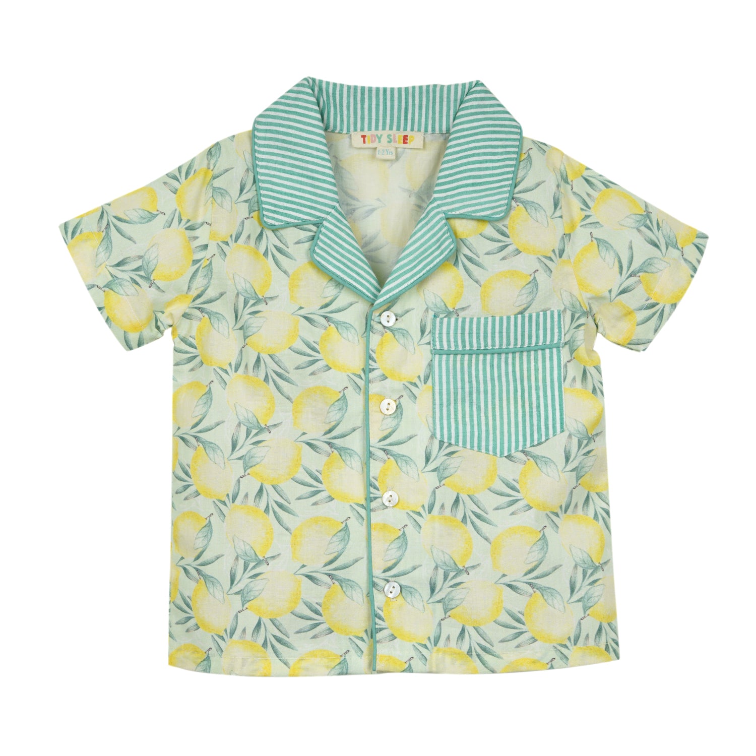 Zesty Lemon Stipes Night Suit