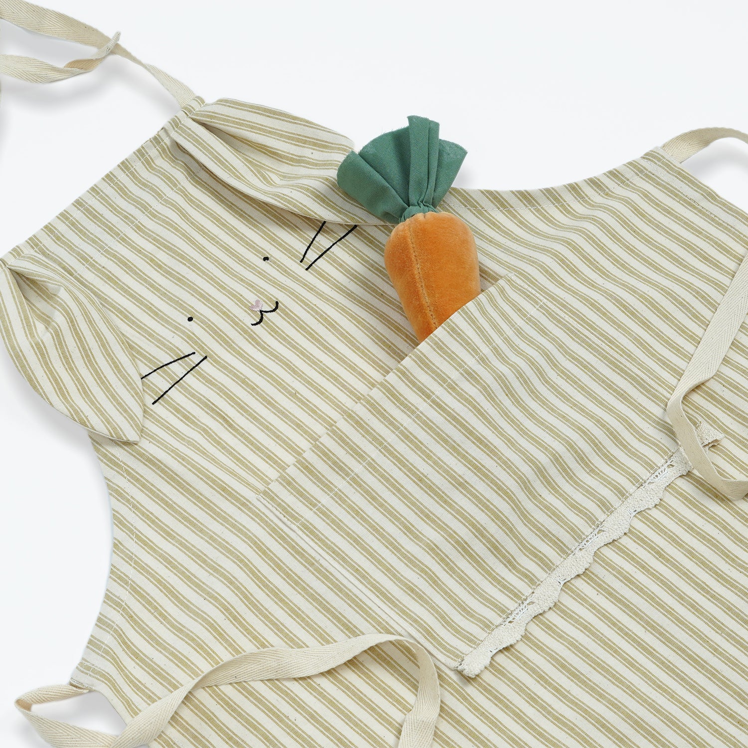 Little Chef's Bunny Apron | Pale Yellow Stripe