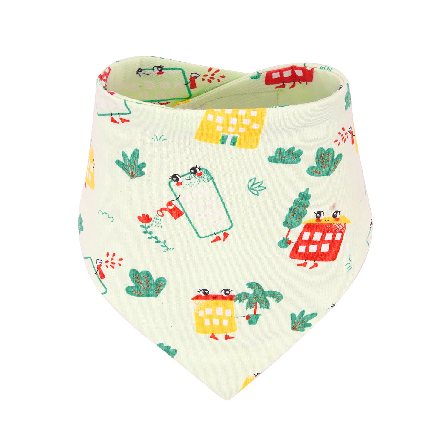 Cotton Jersey Bandana Bib - Green Wildcity