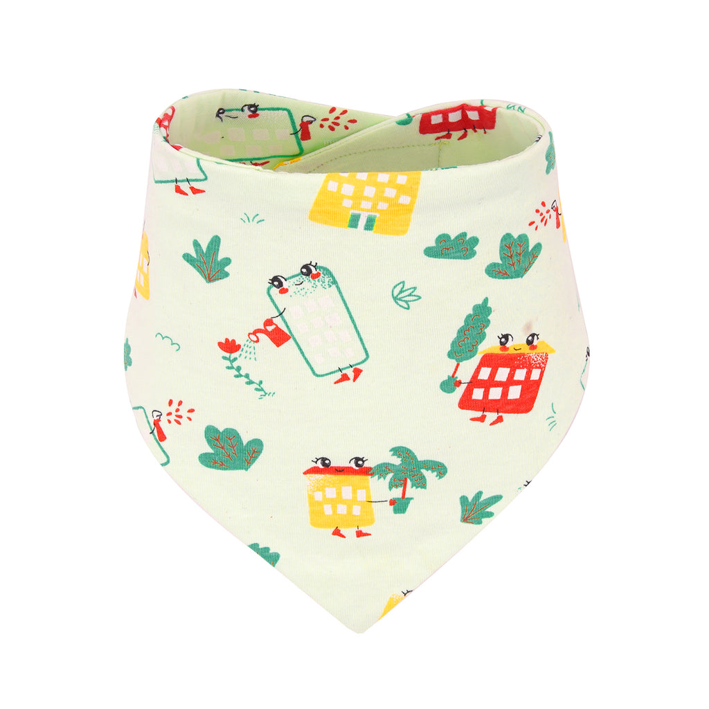 Cotton Jersey Bandana Bib - Green Wildcity