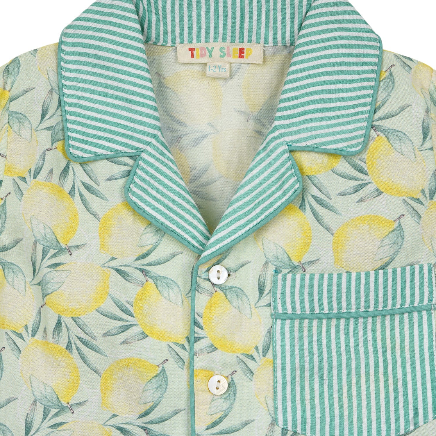 Zesty Lemon Stipes Night Suit