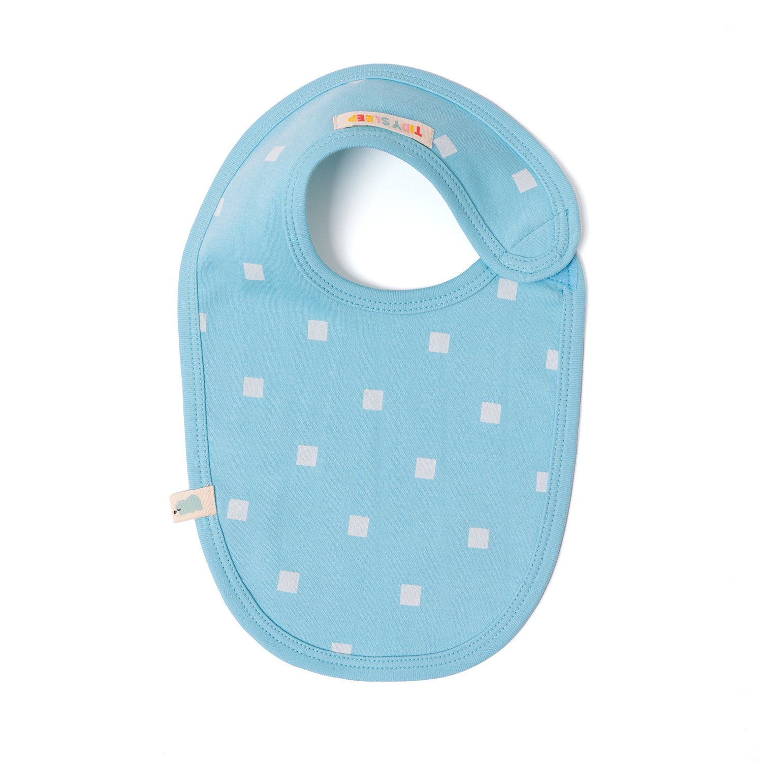 Cotton Jersey Bib - Blue Polka