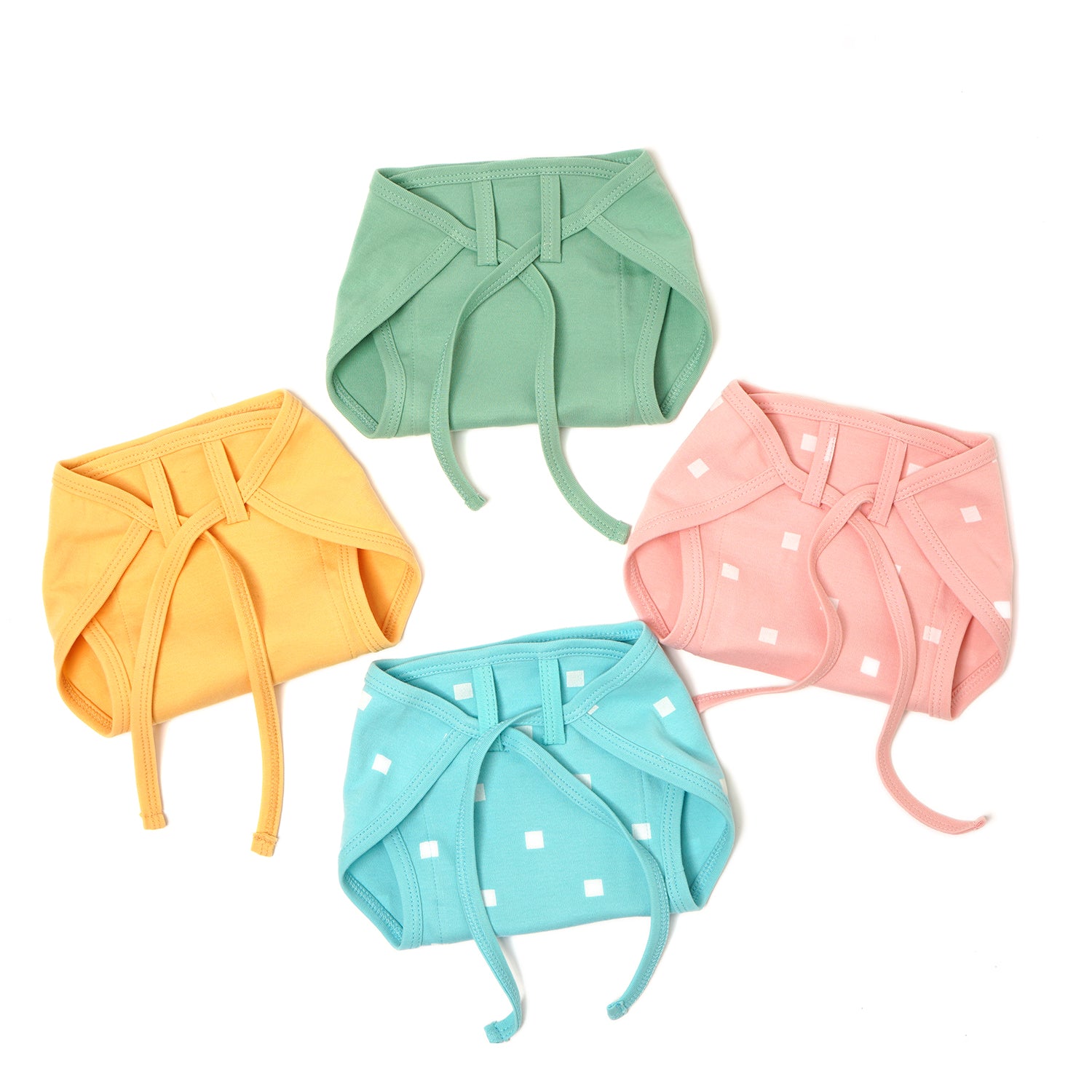 Cotton Jersey Nappies Assorted Colors - Pack 4