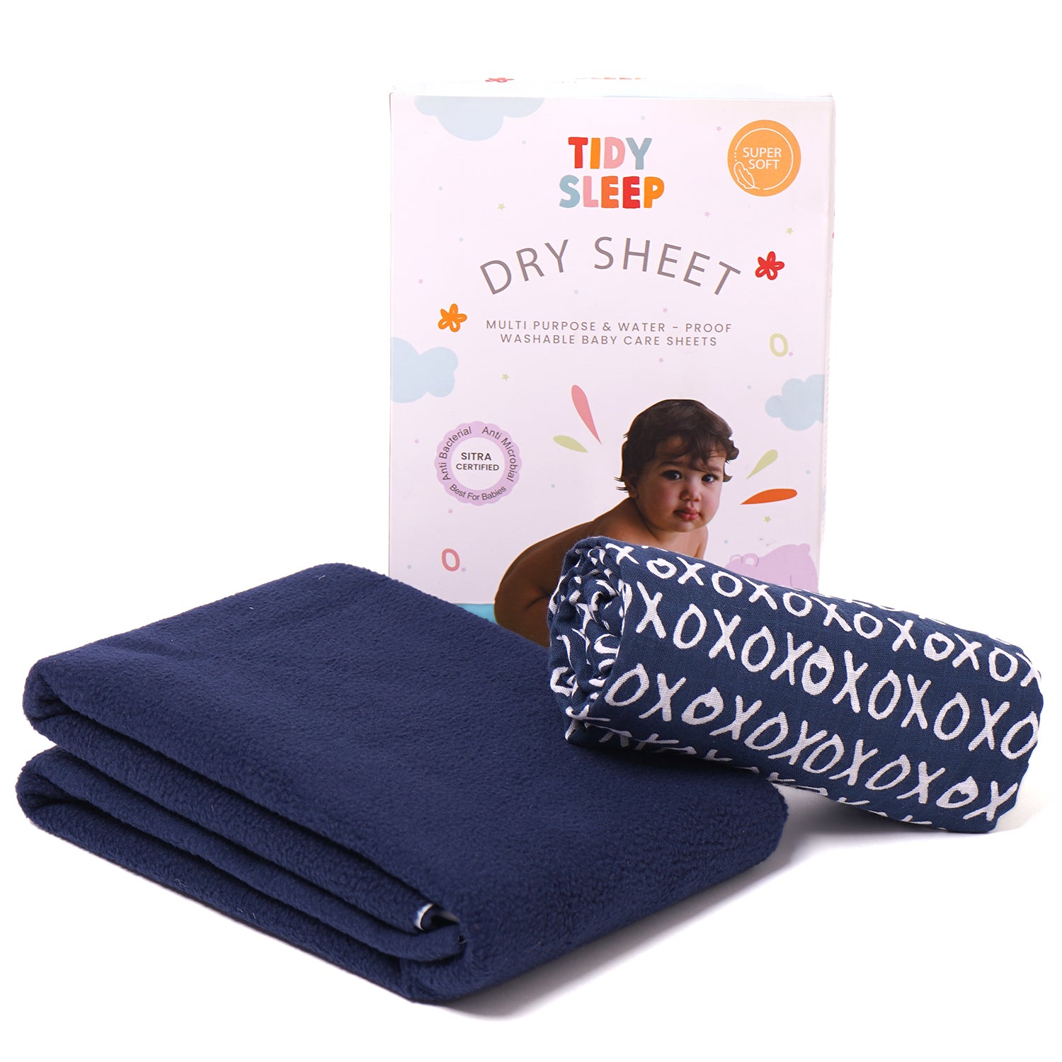 Dry Sheet with Muslin Swaddle Combo (XOXO)