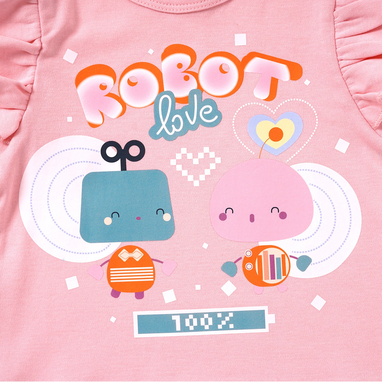 Half Sleeved Top - Robot Love