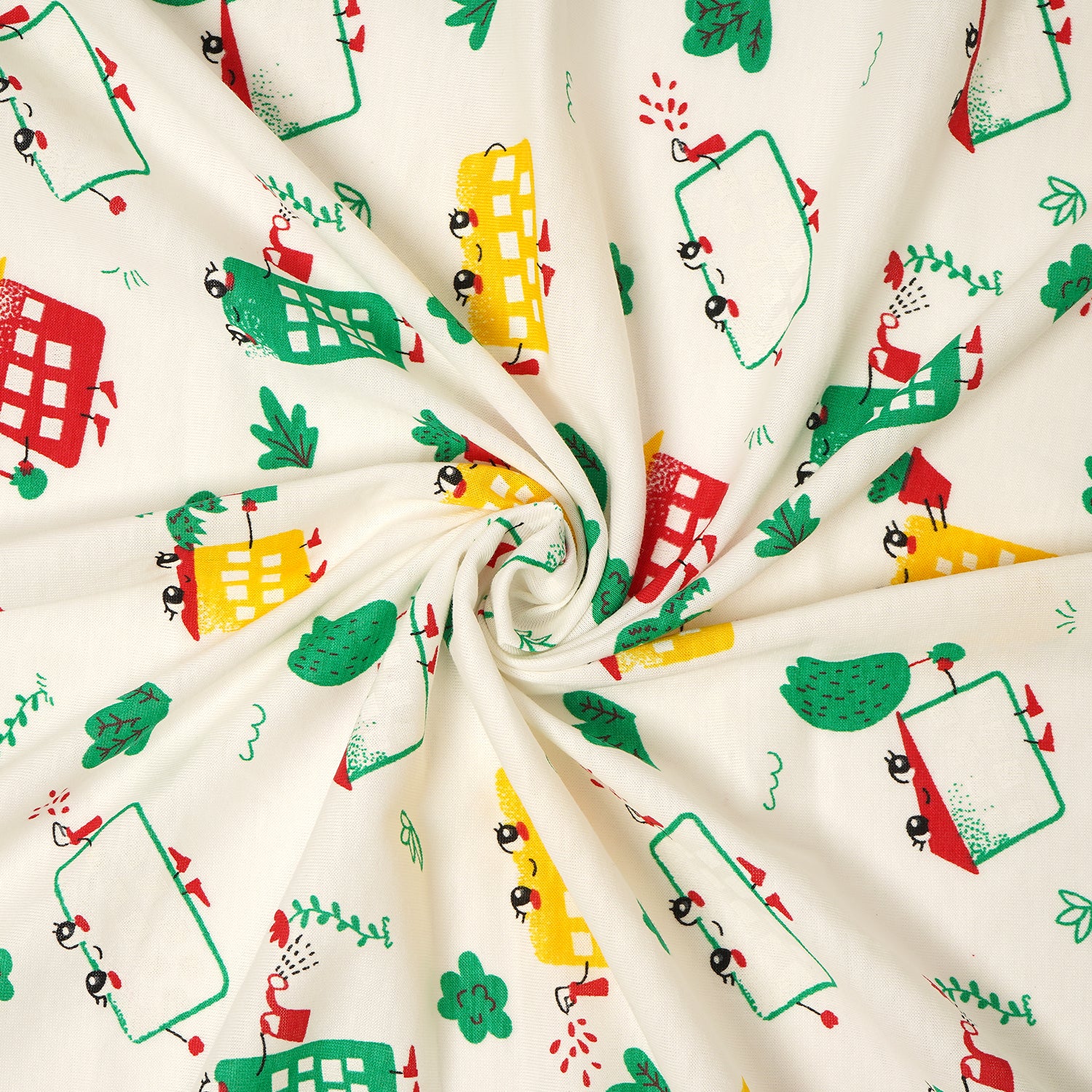 Cotton Jersey Swaddle - White Wild City