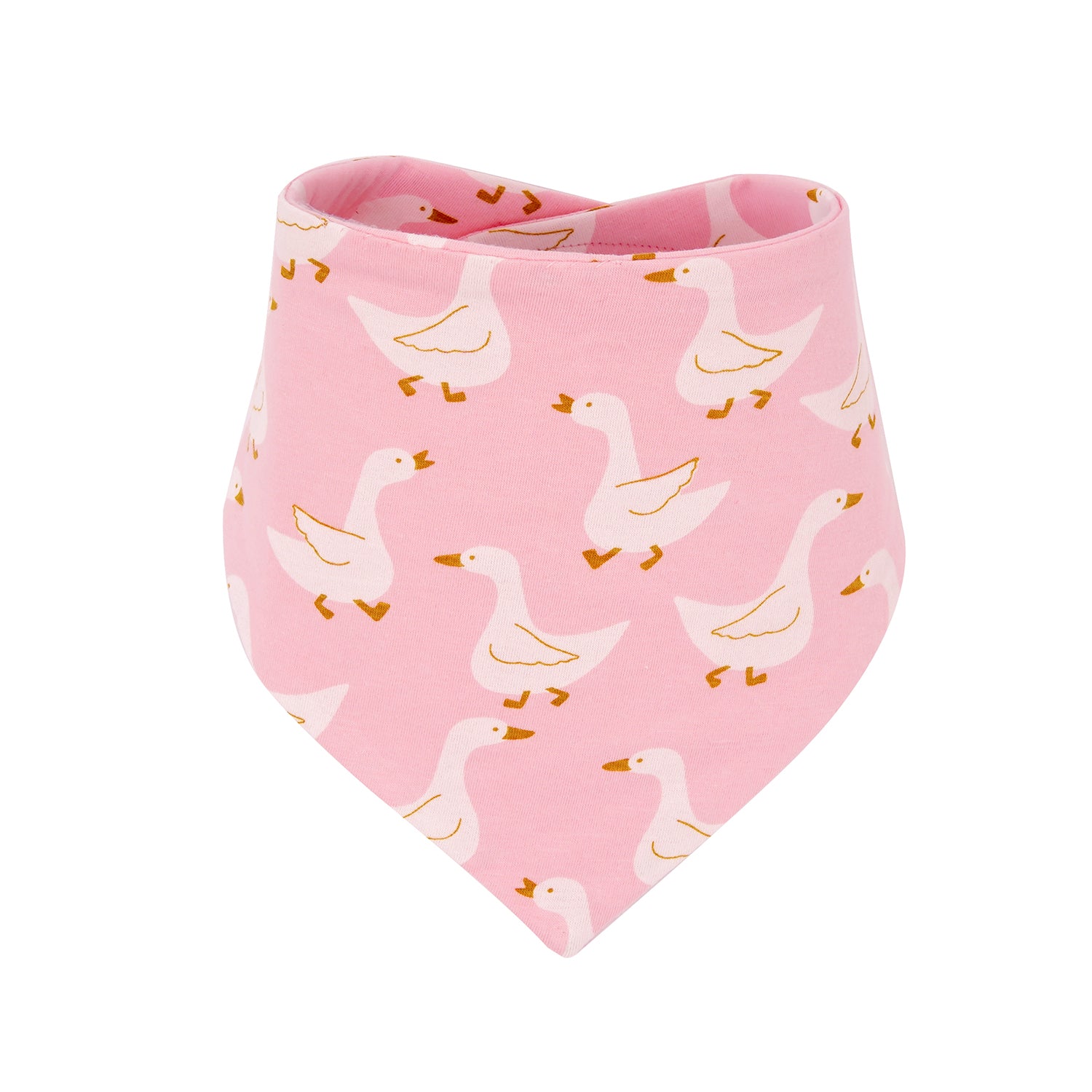 Cotton Jersey Bandana Bib - Pink Duck