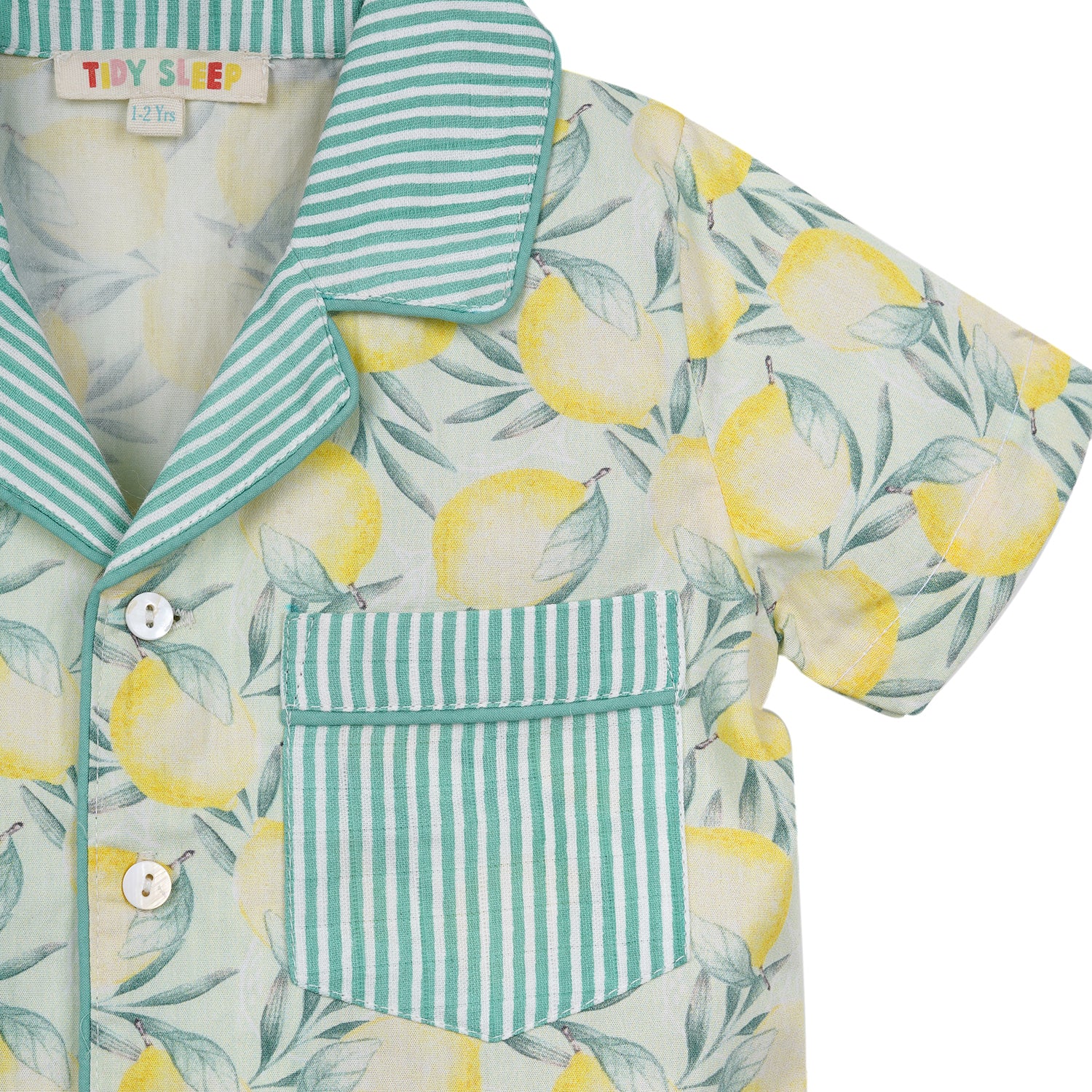 Zesty Lemon Stipes Night Suit