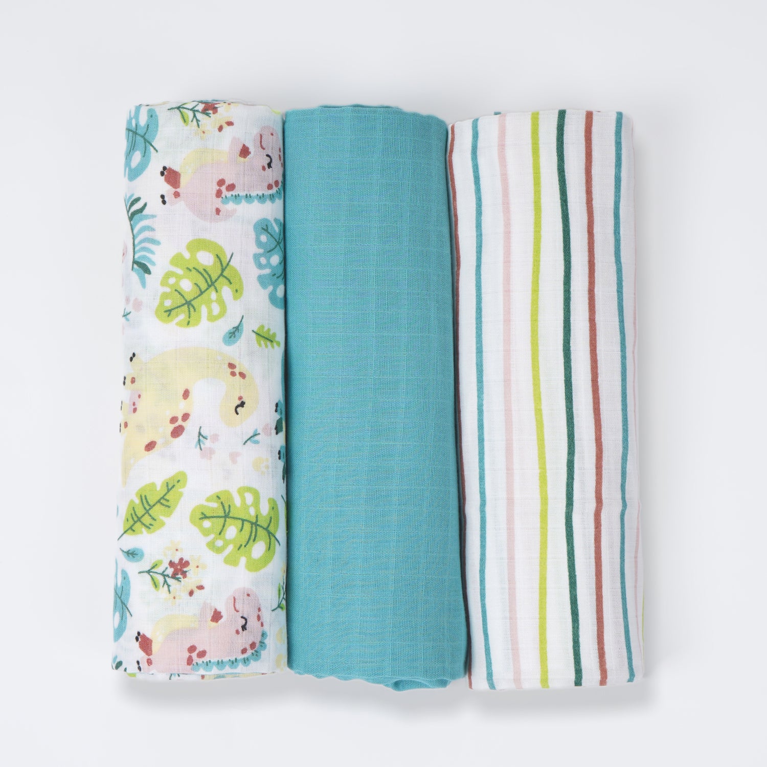 Little Dino - Cotton Muslin Swaddle - Pack of 3