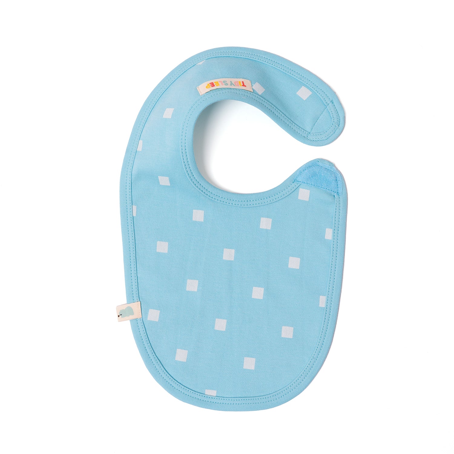Cotton Jersey Bib - Blue Polka