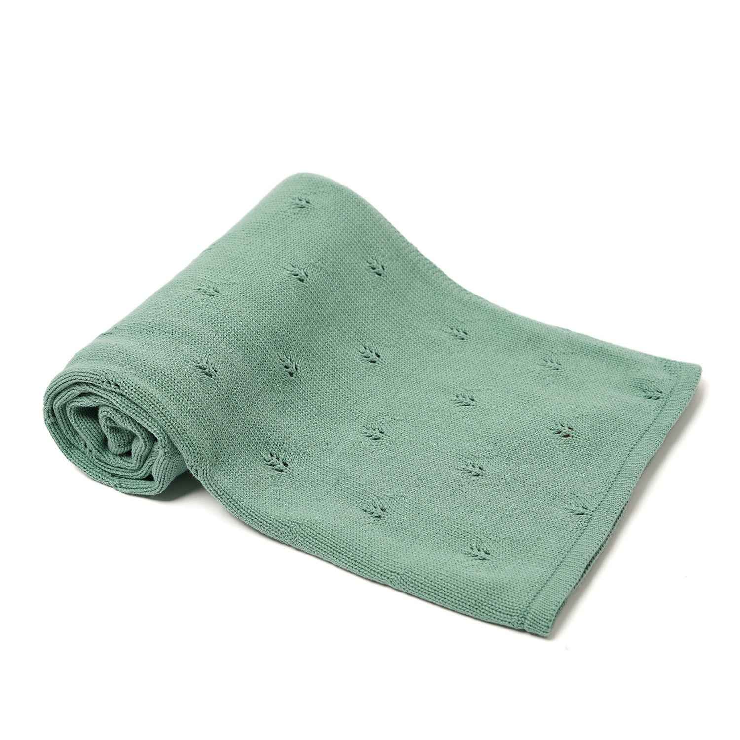 100% Knitted Cotton Elephant Print Knitted Blanket