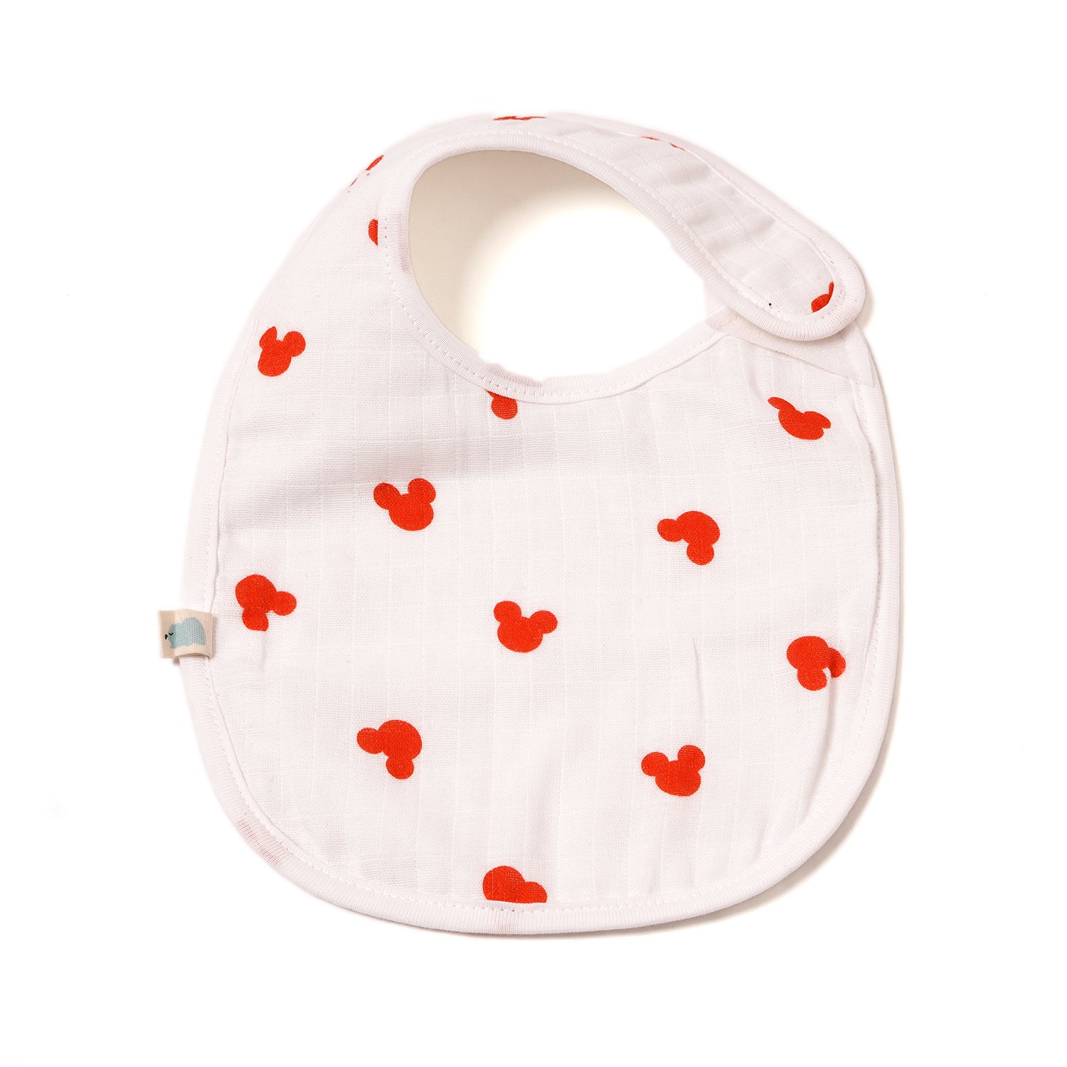 Cotton Muslin Bib - Mickey Red