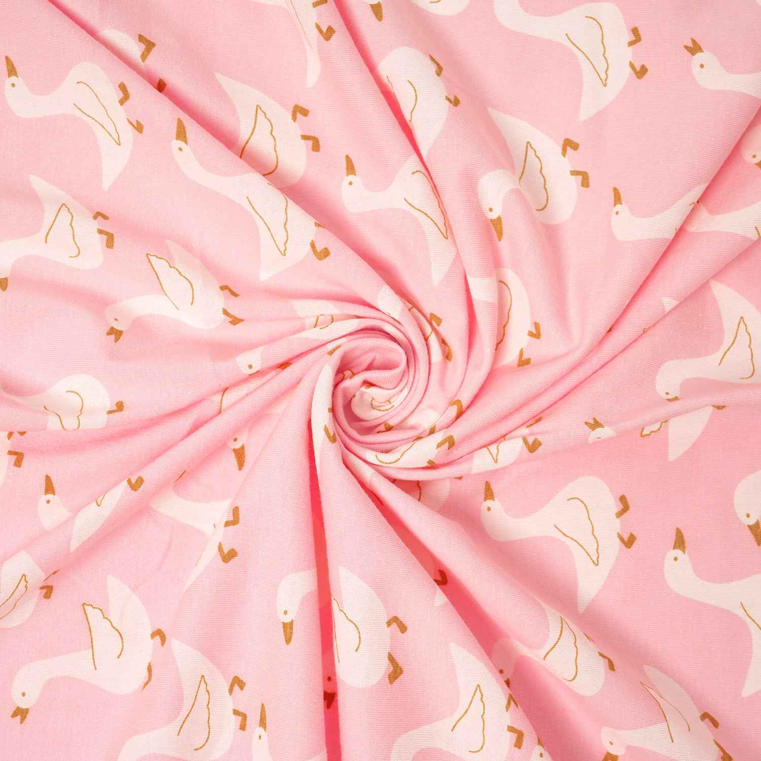 Cotton Jersey Swaddle - Pink Duck