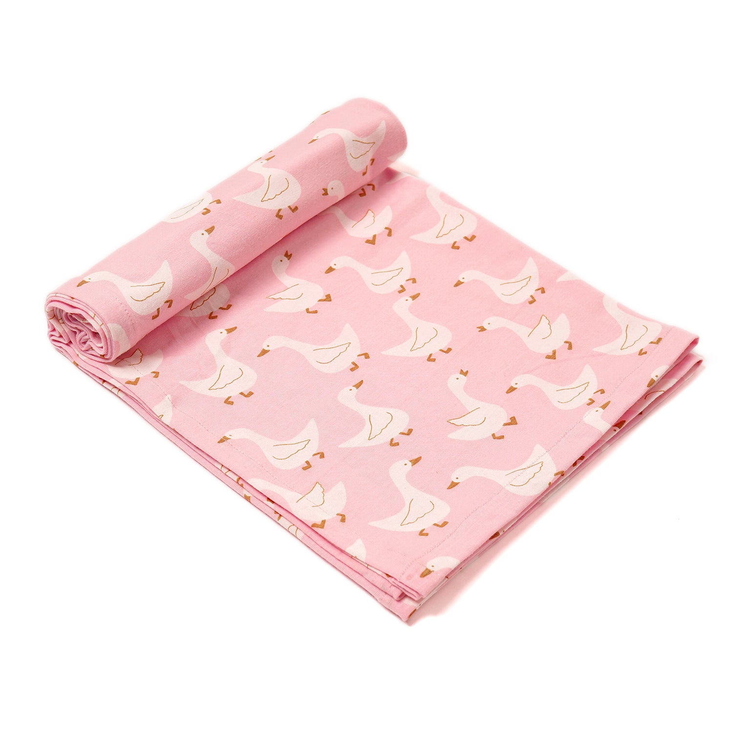 Cotton Jersey Swaddle - Pink Duck