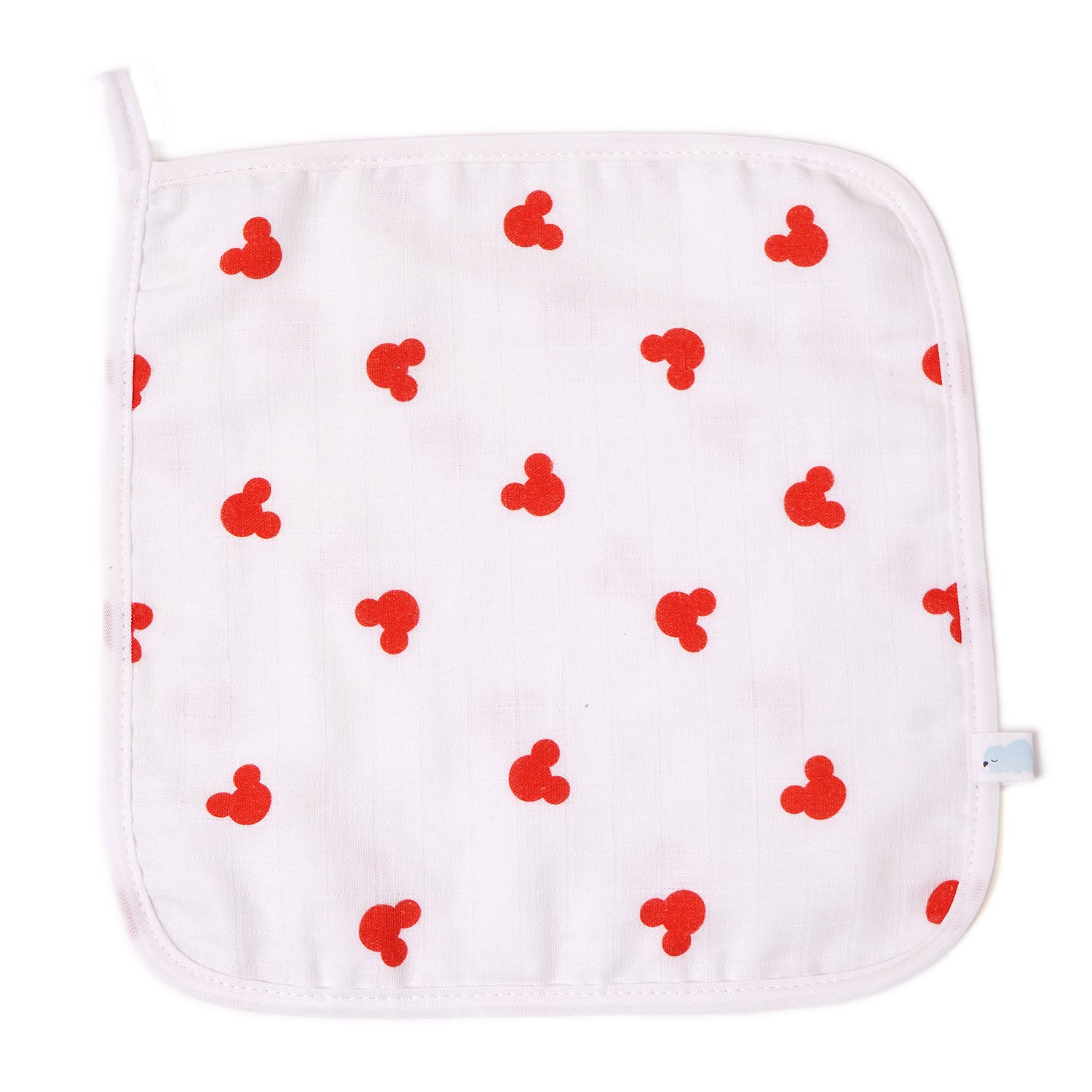 Muslin Face Napkin- Mickey Red
