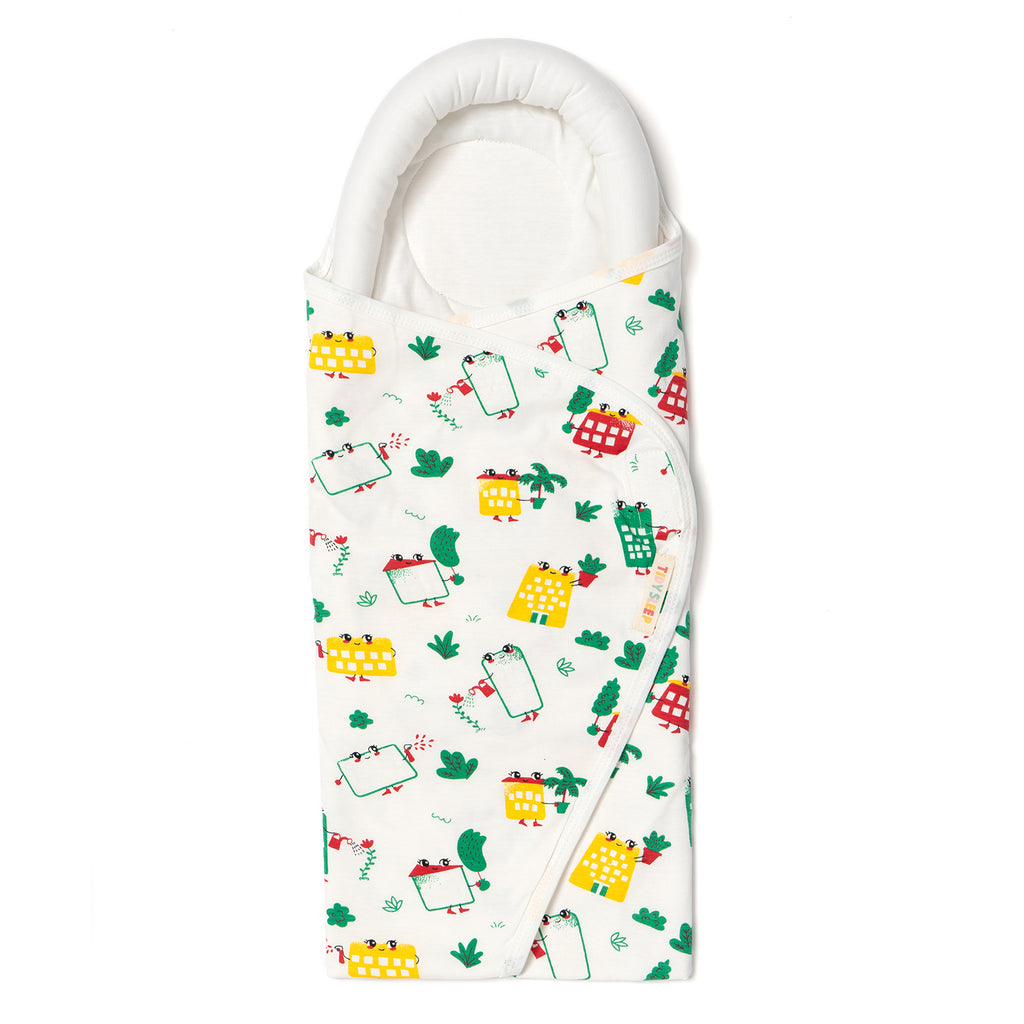 Baby Pod Wrapper - White Wild City