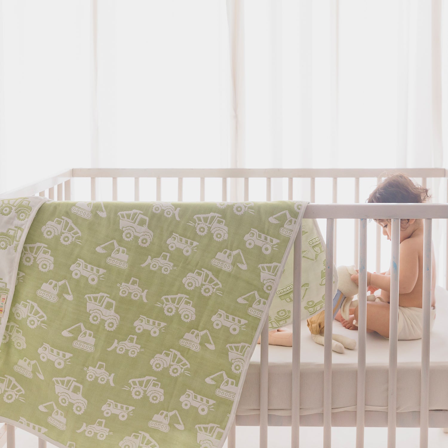 Yarn Dyed Blanket - Green Truck