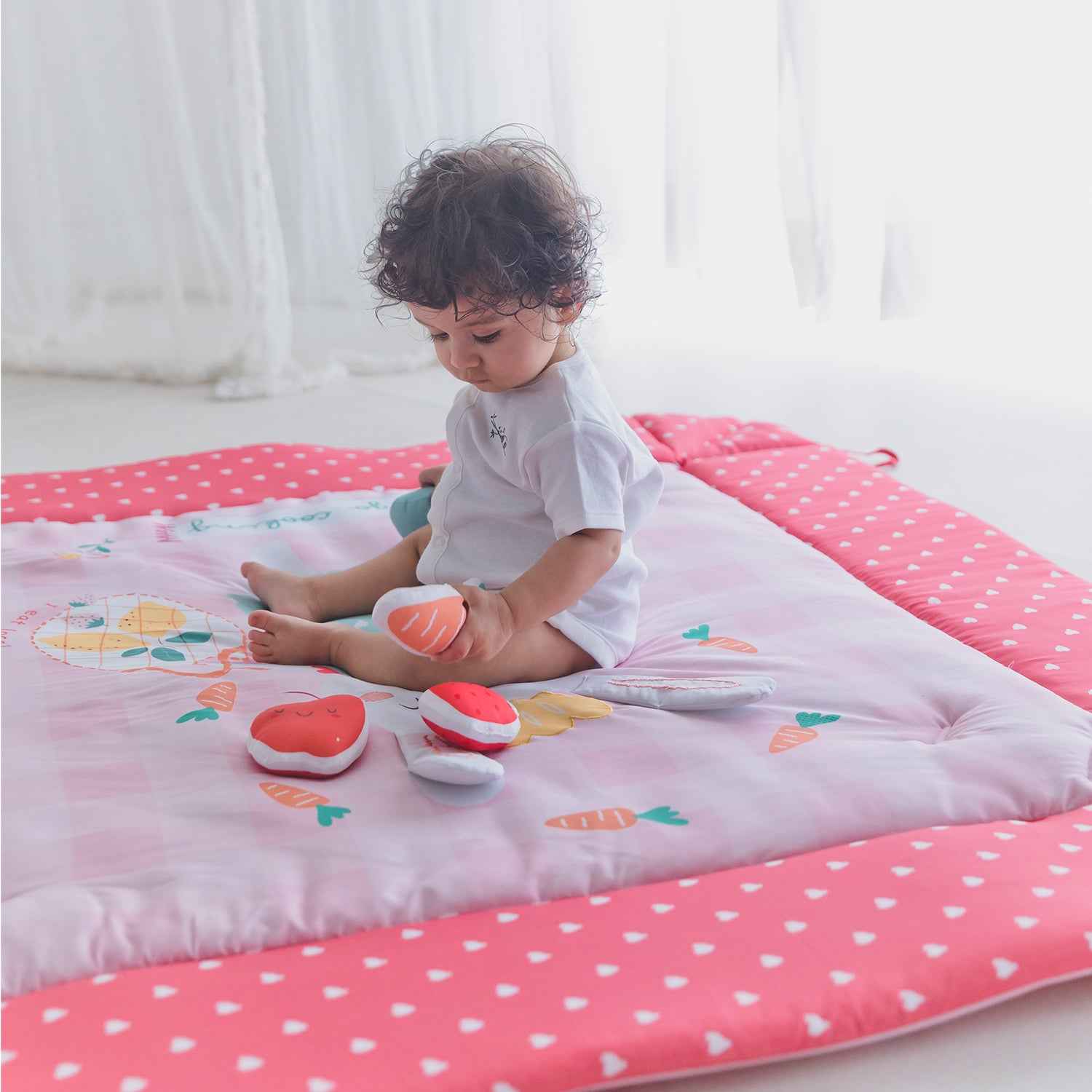 Baby Play Gym | 4 Detachable Toys | Bunny