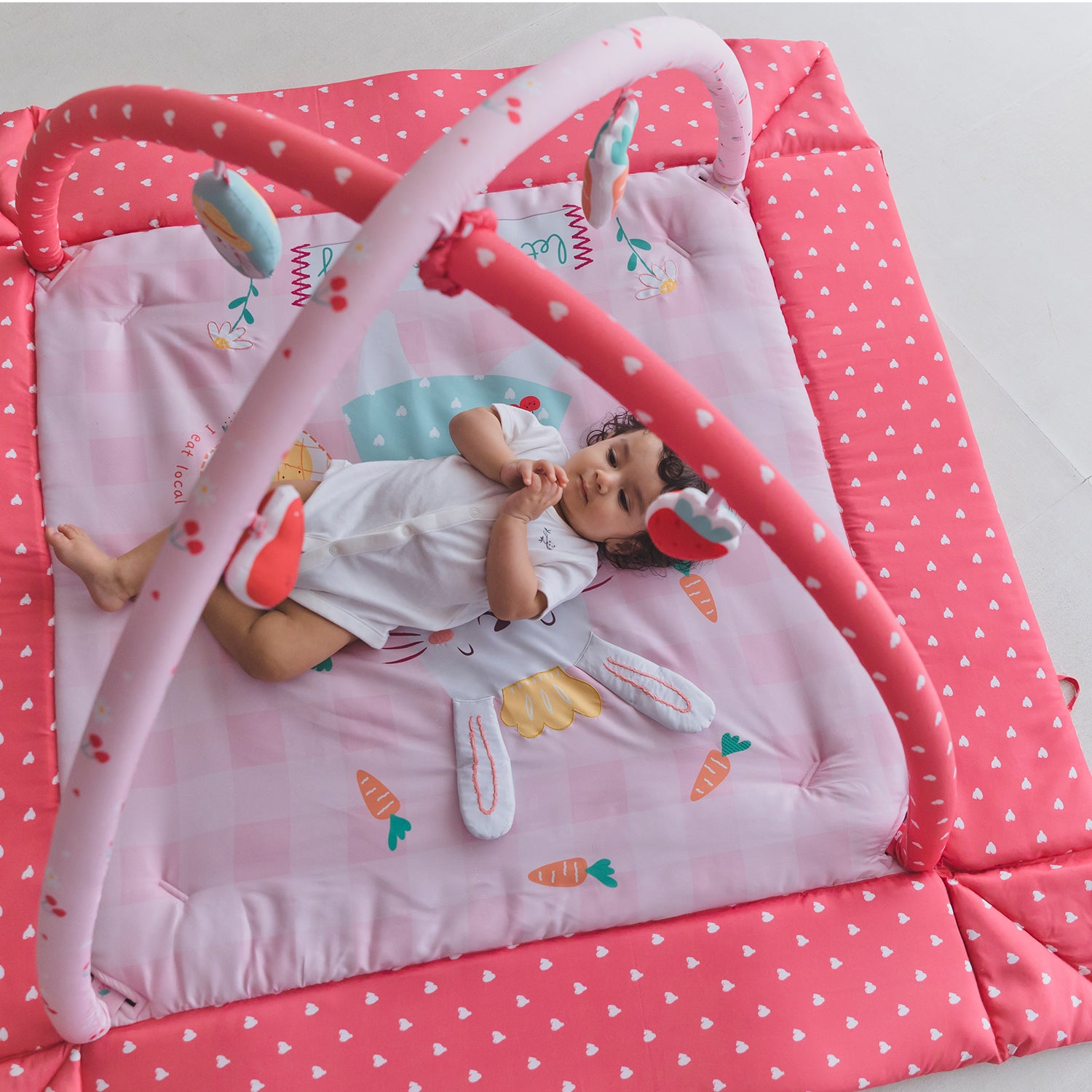 Baby Play Gym | 4 Detachable Toys | Bunny
