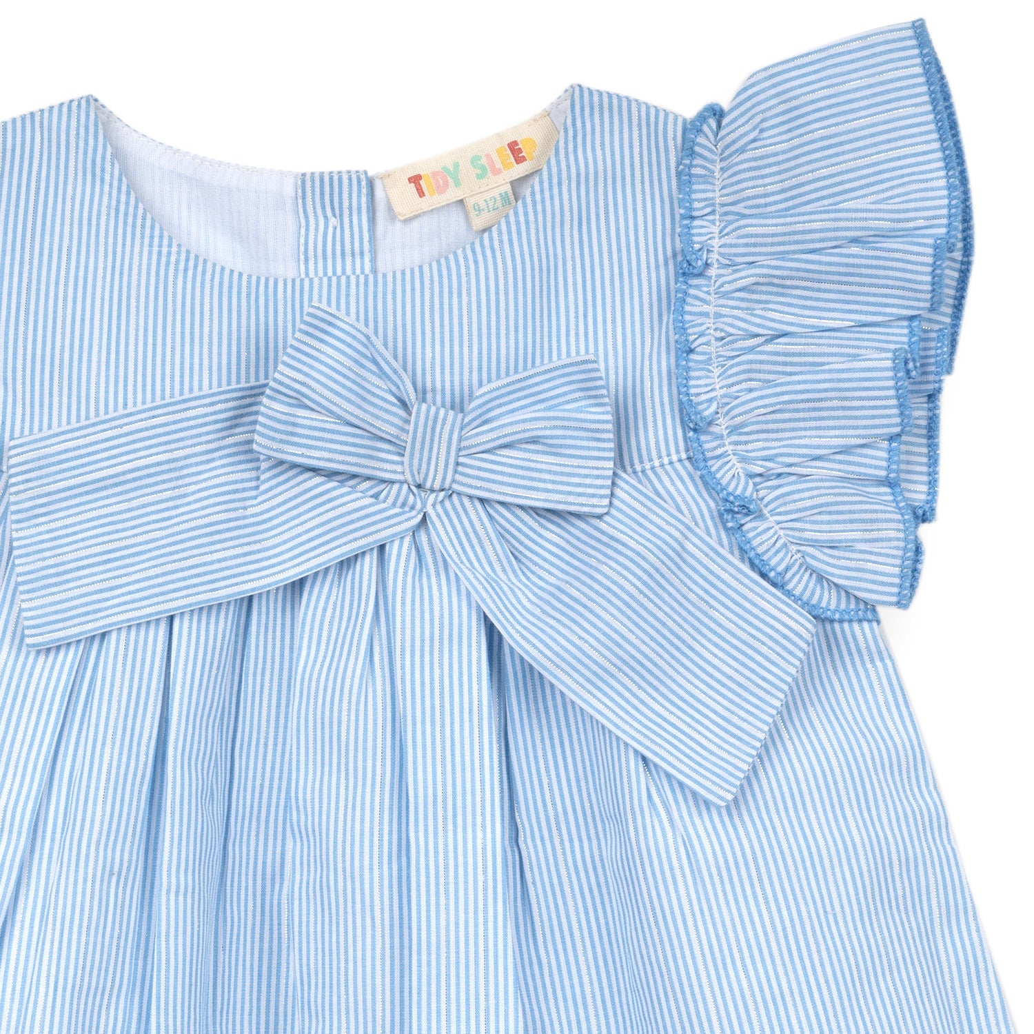 Bow Top with Shorts | Blue Stripes