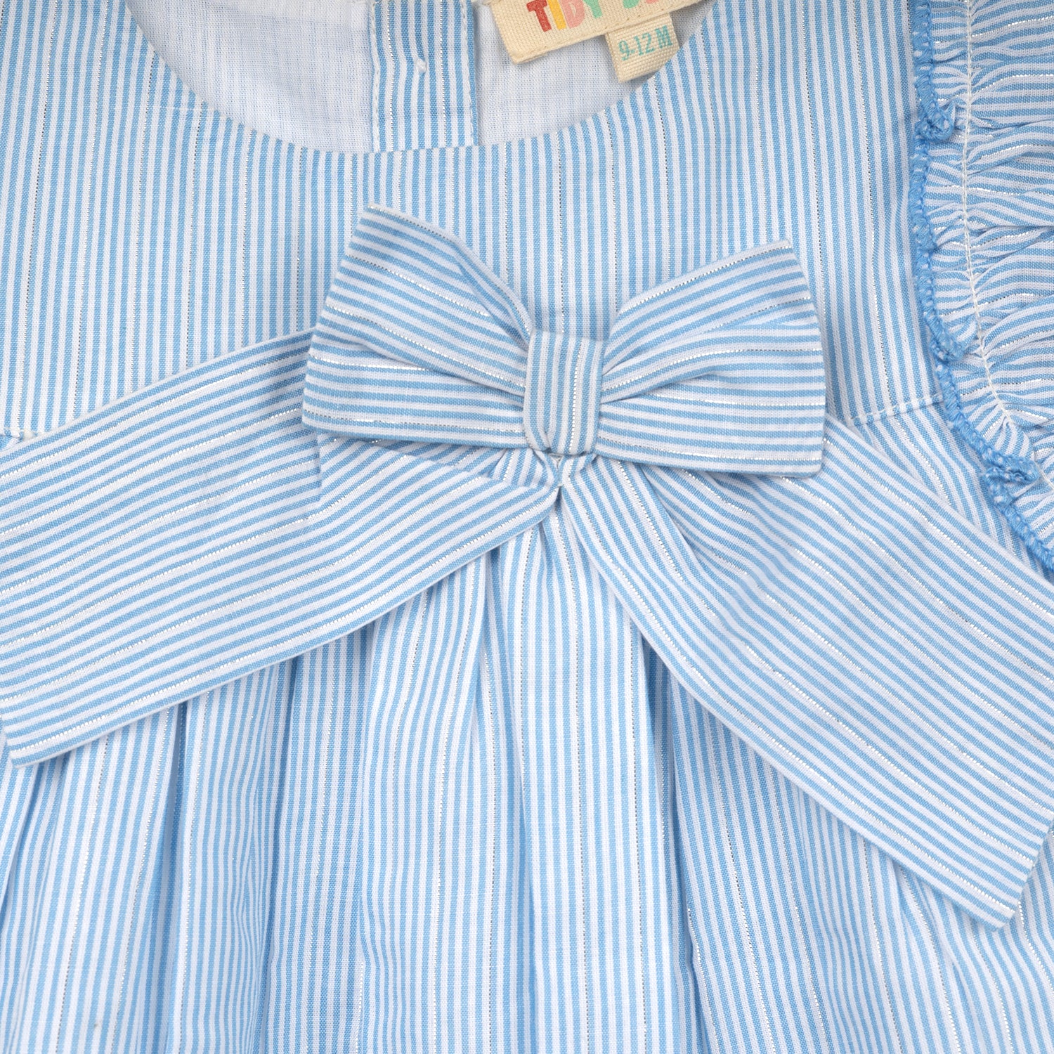 Bow Top with Shorts | Blue Stripes