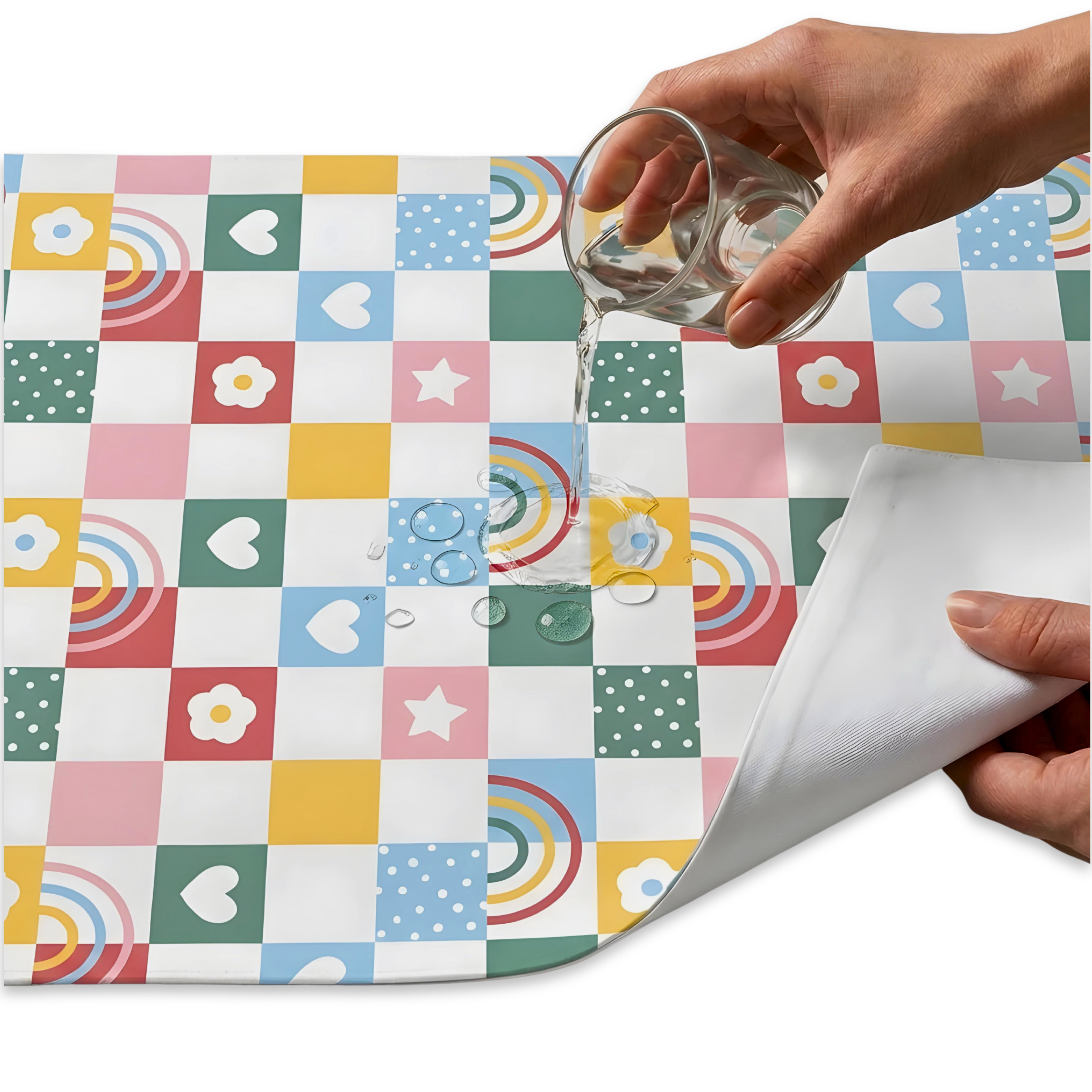 Printed Waterproof Dry Sheet (Pack of 2) - Rainbow Patch & Tropical Toucan
