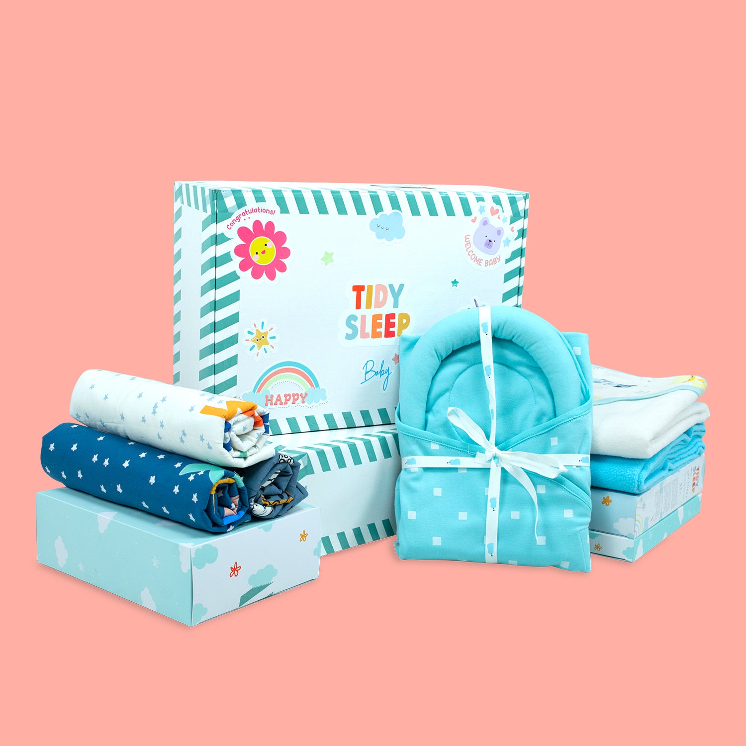 New Born Baby Essentials Box Multicolor - Pack of 4