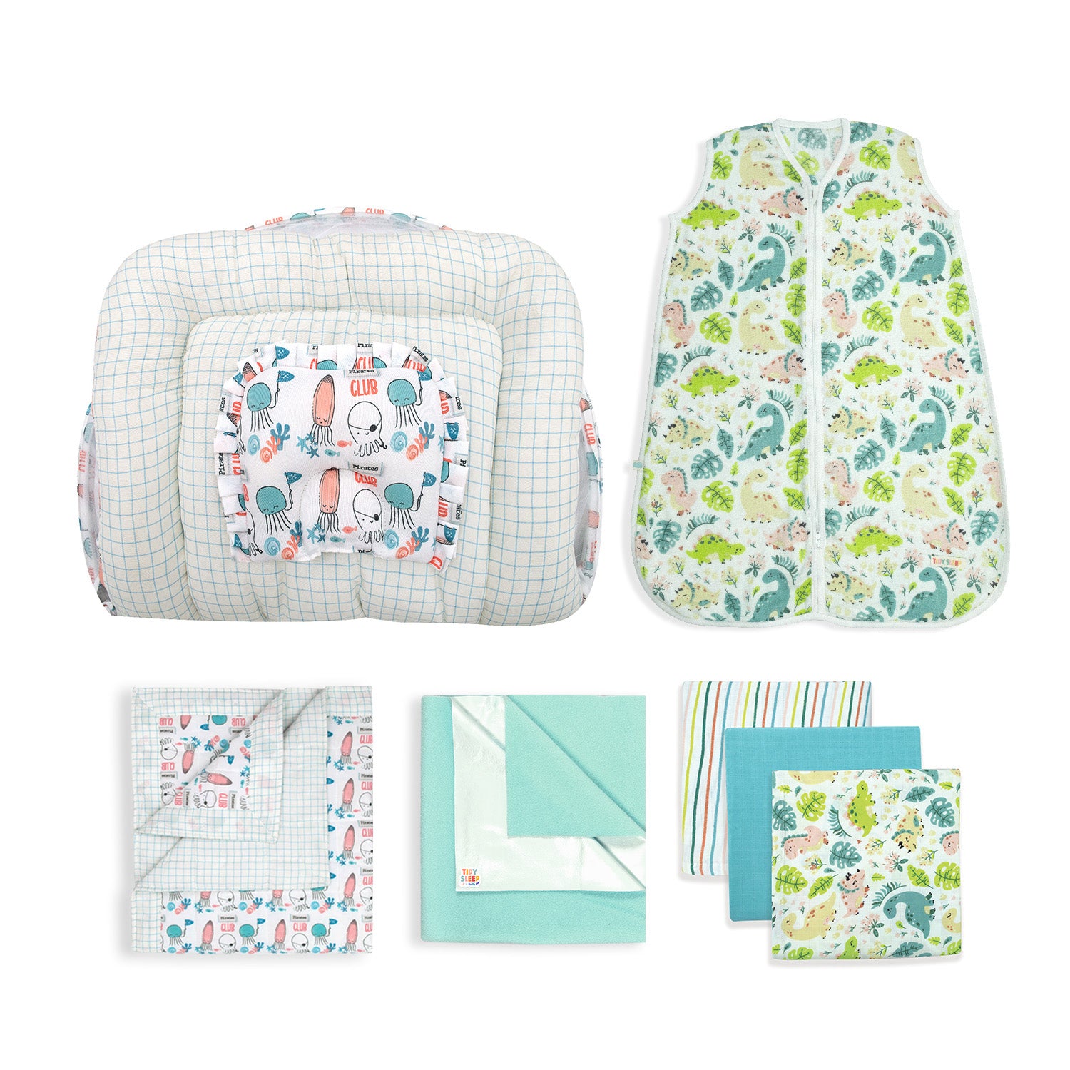 The Dino Bundle - Gadda Set + Sleeping Bag + Quilt + Dry Sheet + Swaddle