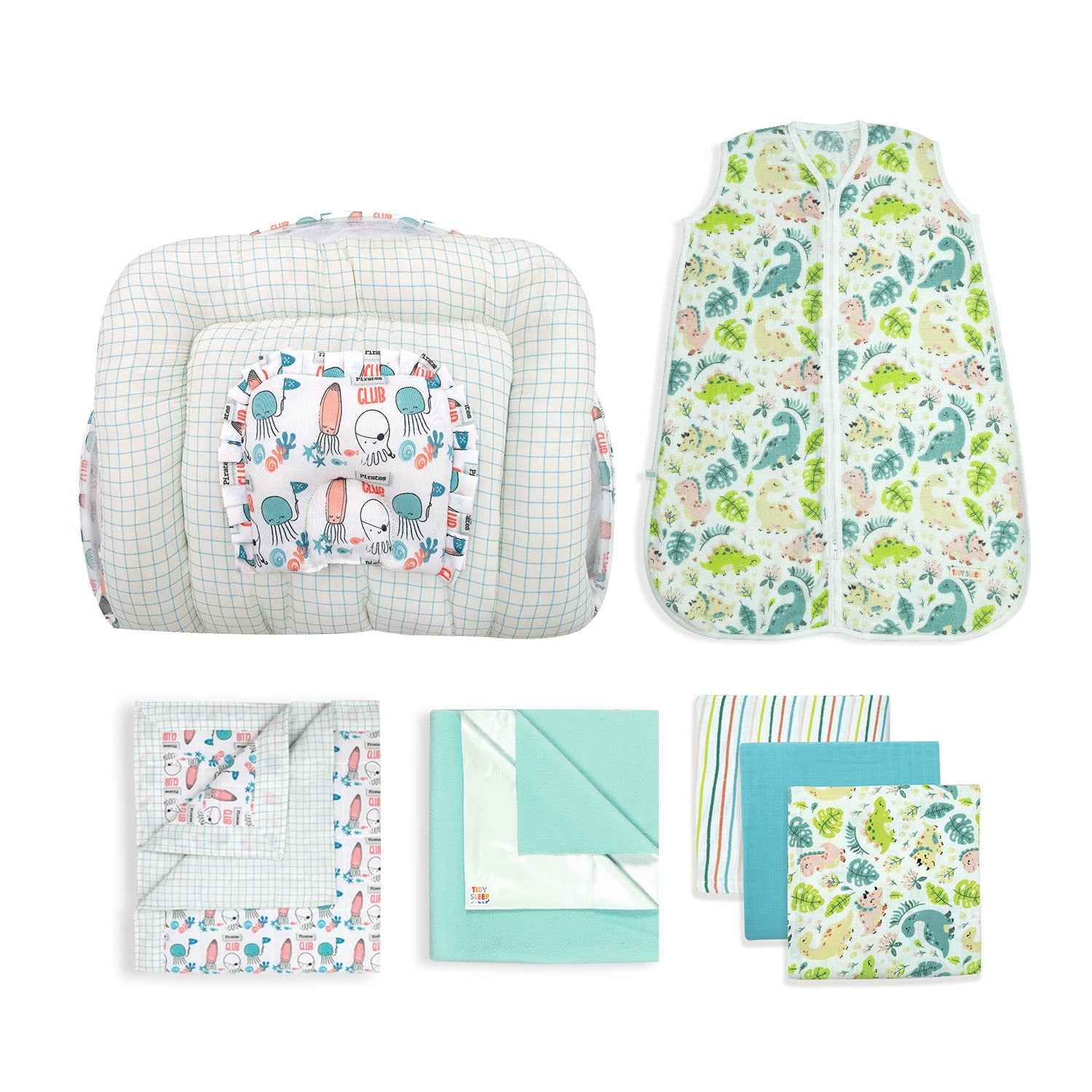The Dino Bundle - Gadda Set + Sleeping Bag + Quilt + Dry Sheet + Swaddle