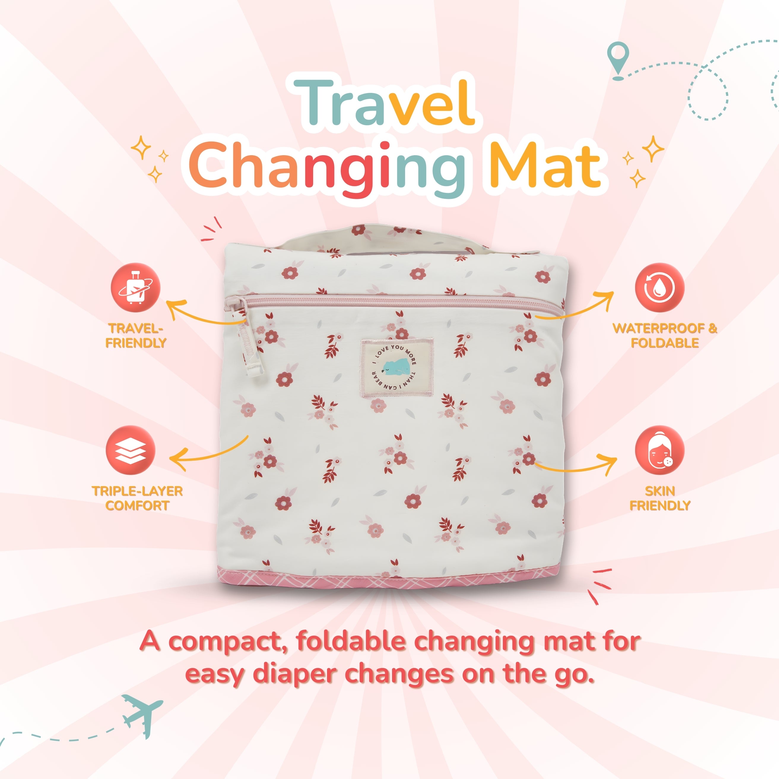 Mat Combo - Changing Mat (Pack of 2) + Travel Mat (1 Piece) + Messy Mat (1 Piece)