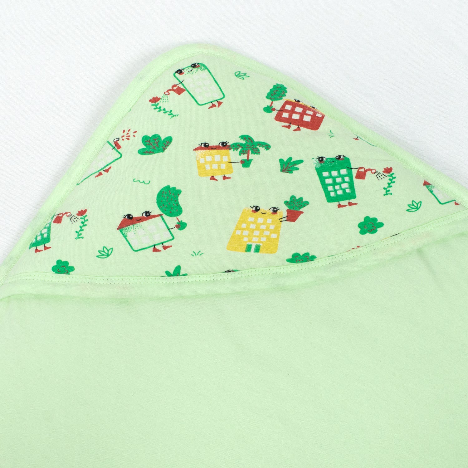 Hooded Blanket - Green Wild City