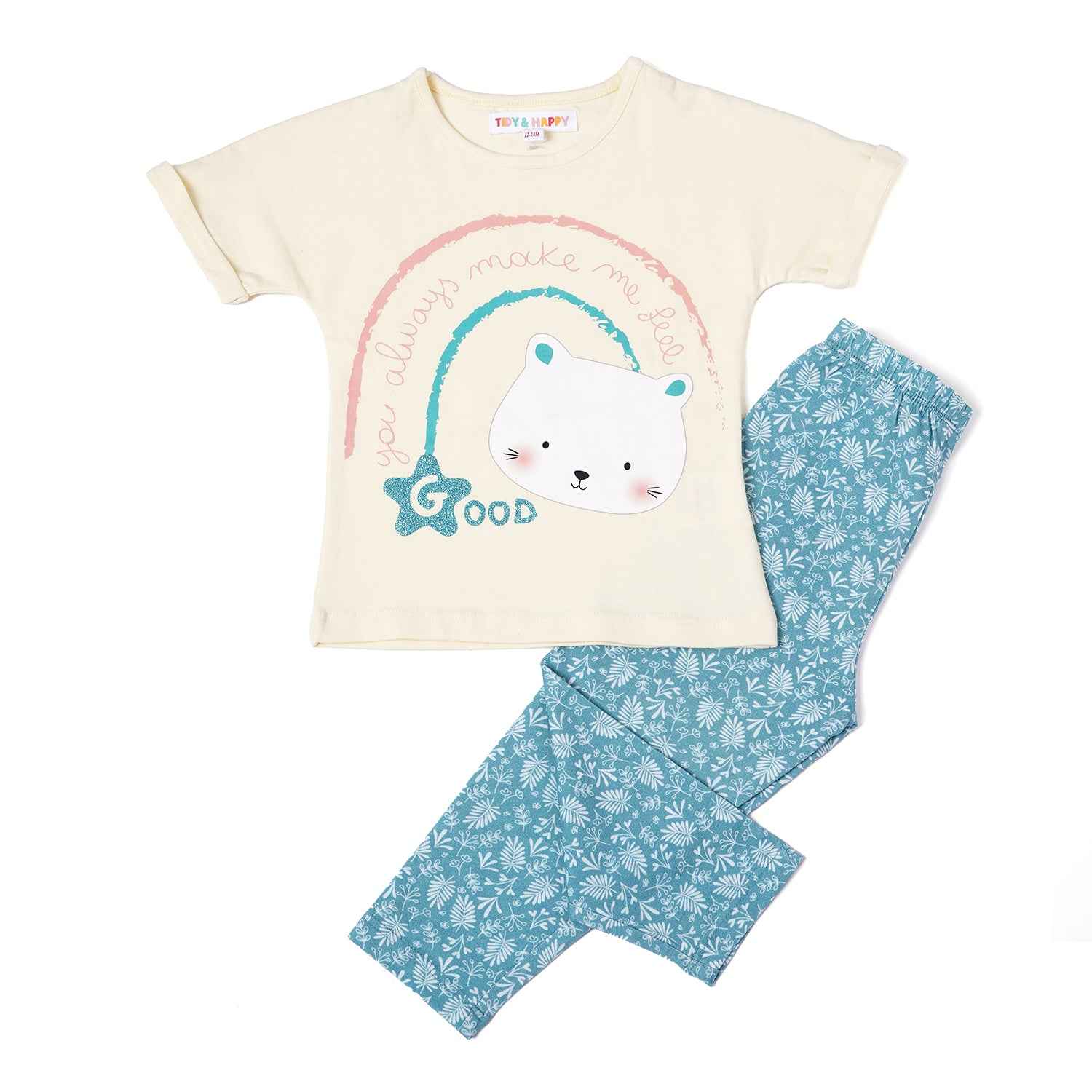 T-Shirt with Pajama Set - Hello Cutie