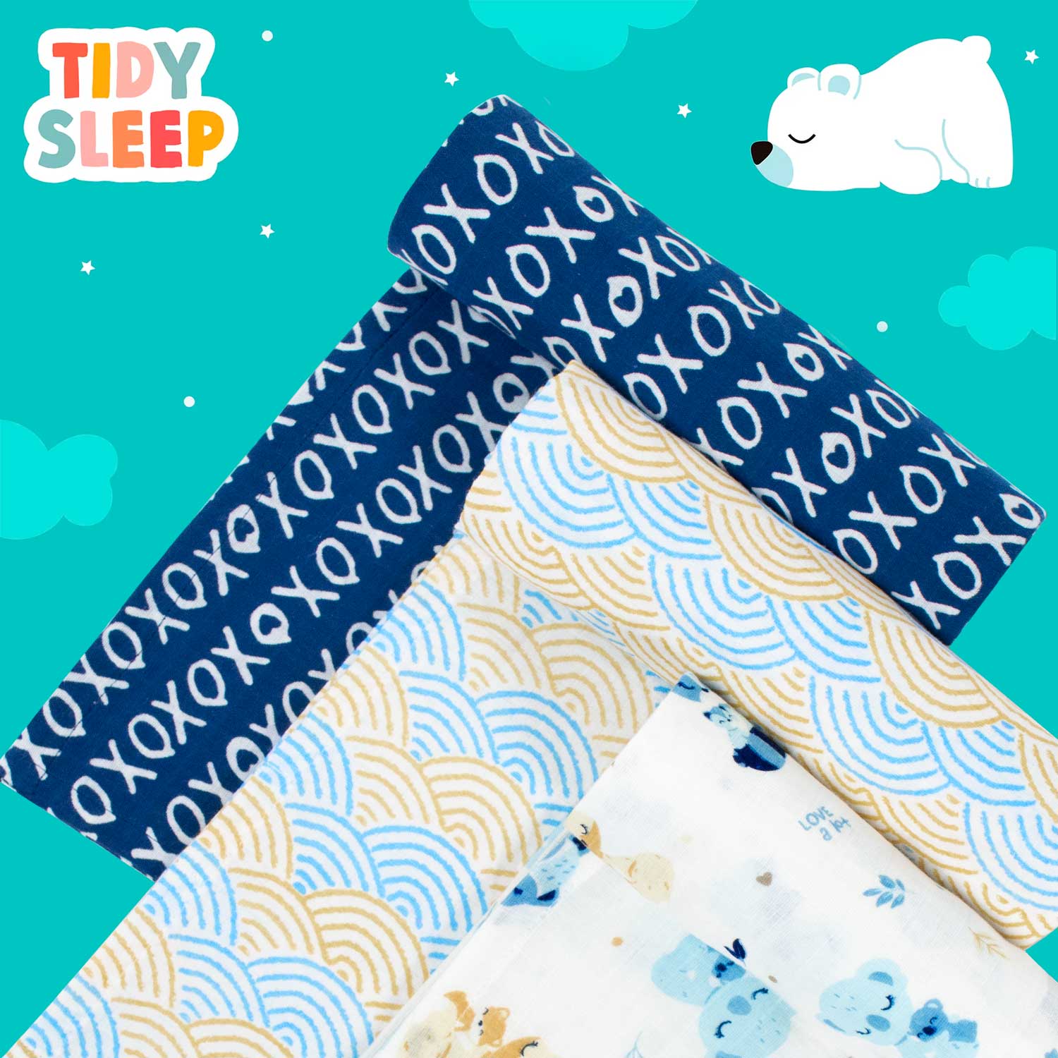 Xoxo - Cotton Muslin Swaddle - Pack of 3