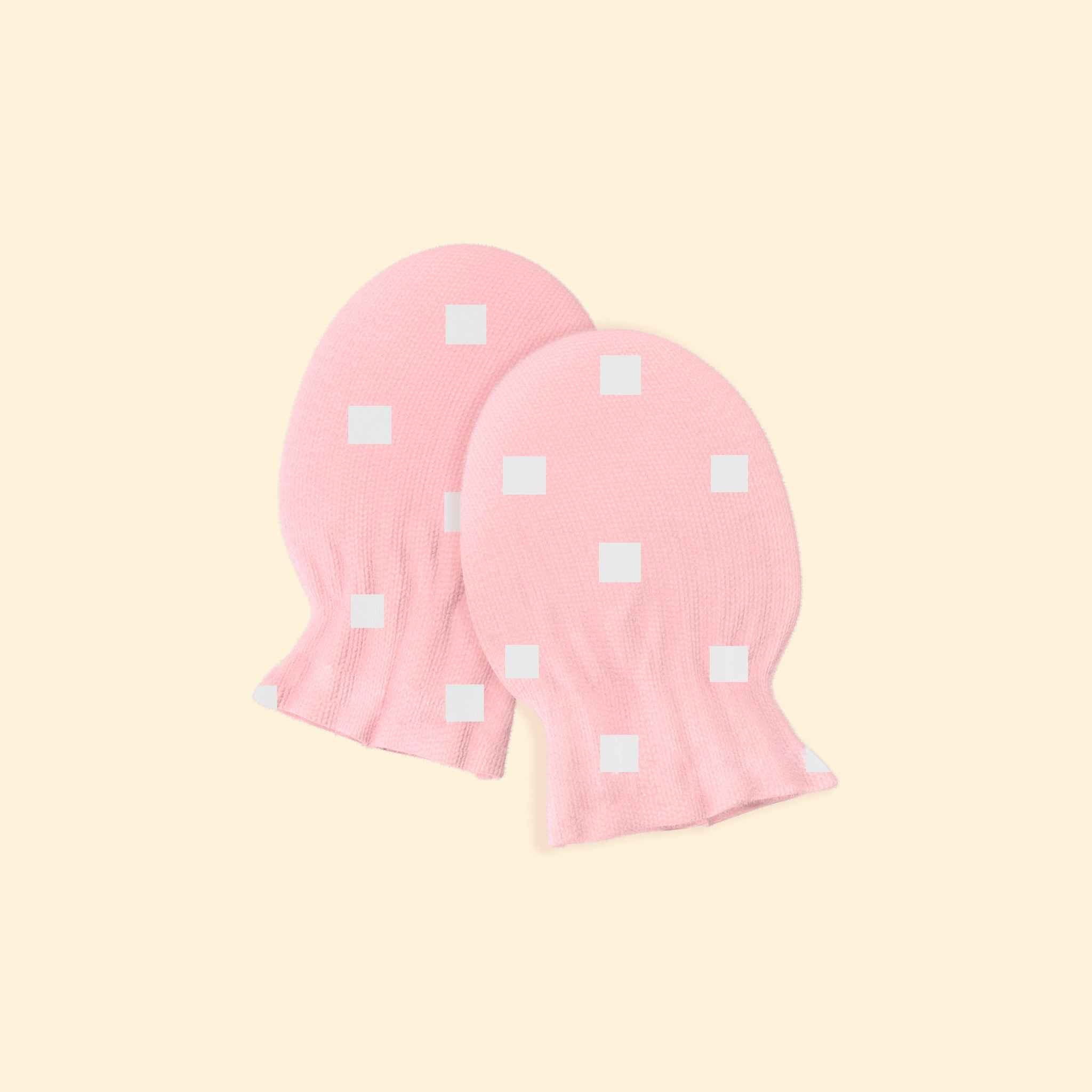 Cotton Baby Mittens - Pink Polka