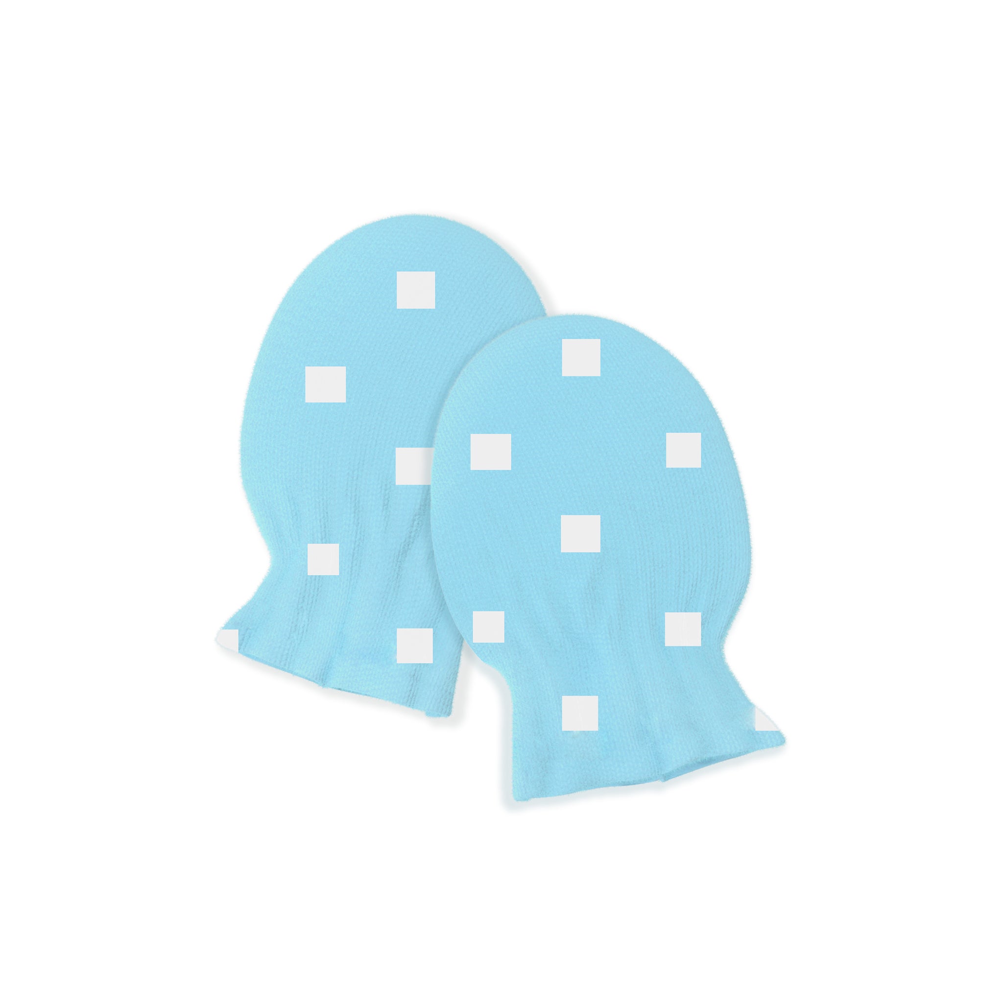 Cotton Baby Mittens - Polka Blue