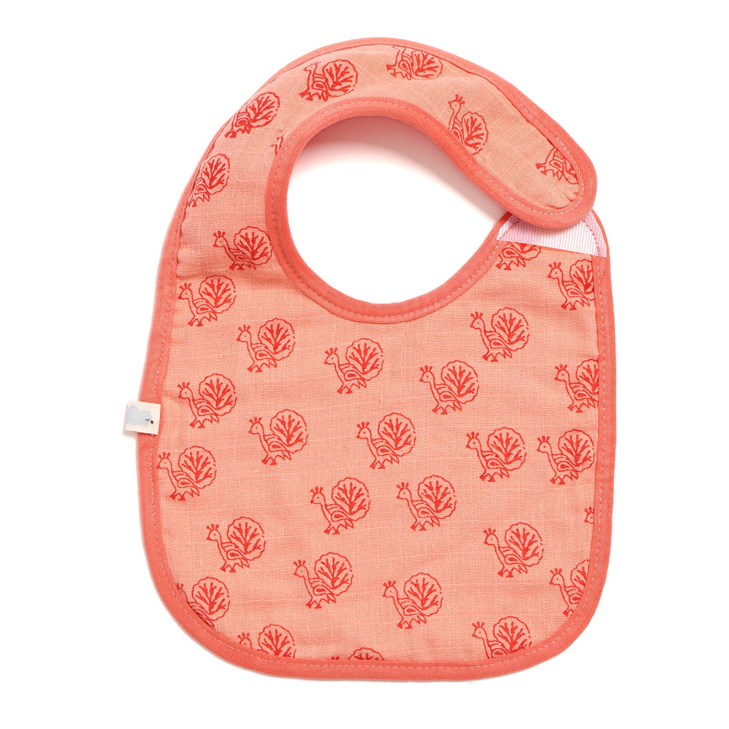 Cotton Muslin Bib - Peacock