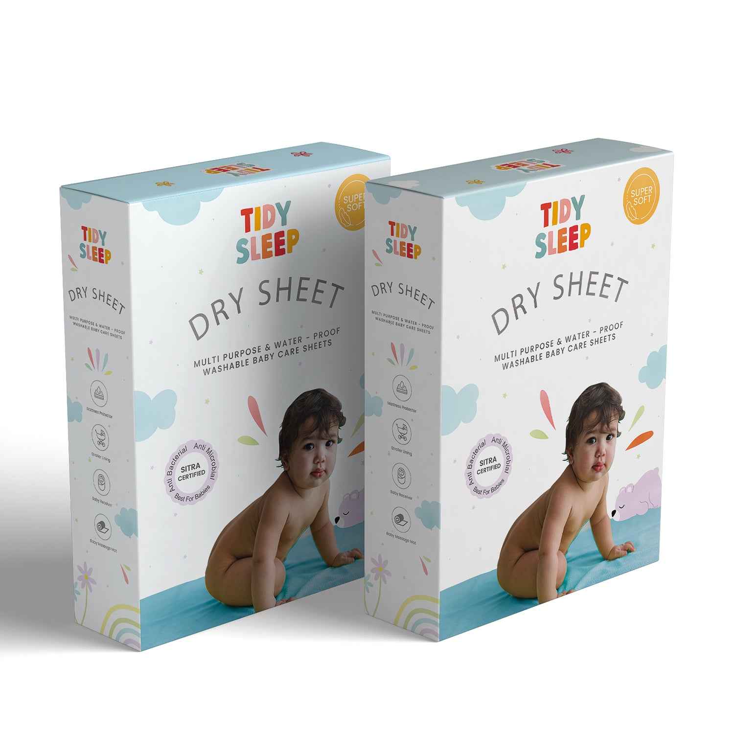 Waterproof Dry Sheet - Midnight Blue Pack 2