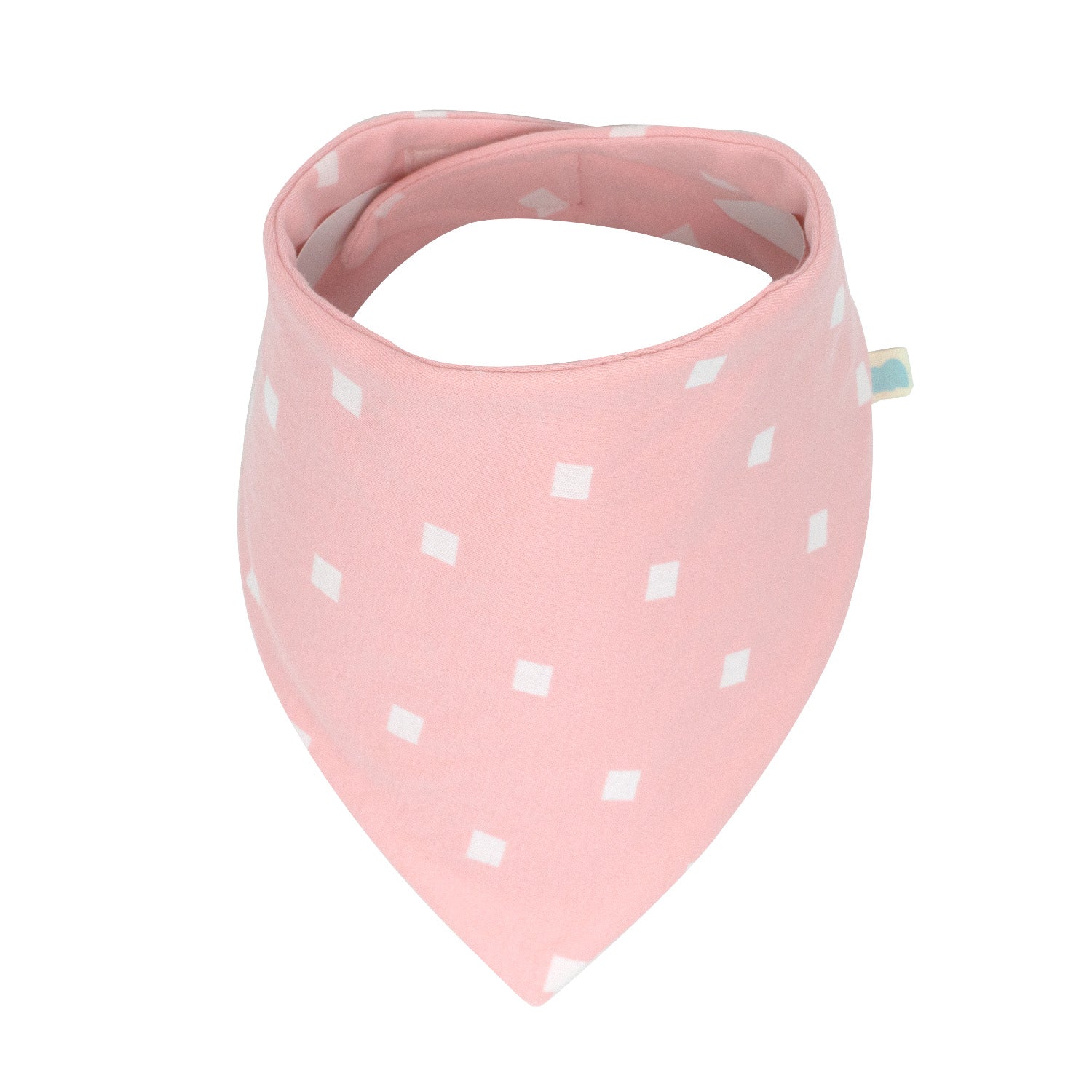 Cotton Jersey Bandana Bib - Pink Polka