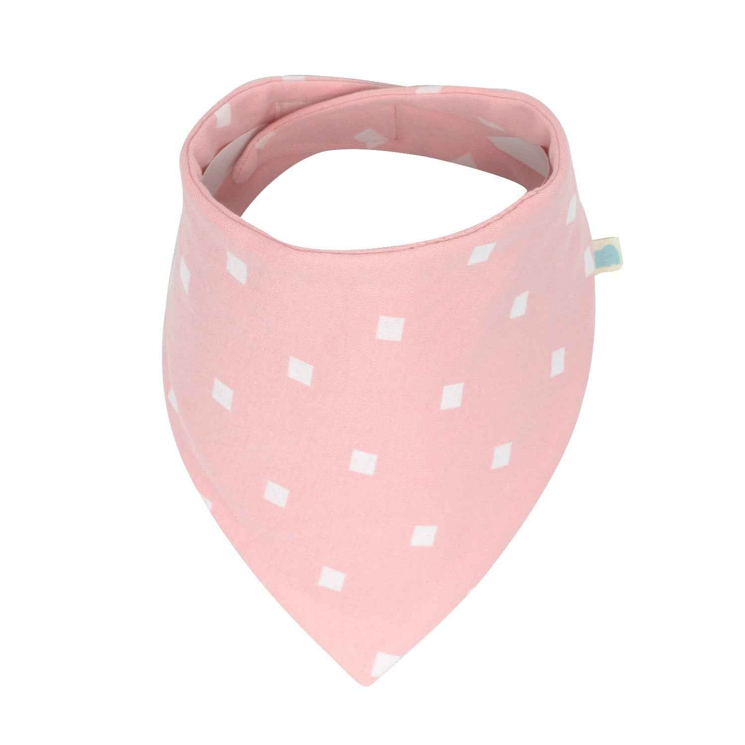 Cotton Jersey Bandana Bib - Pink Polka