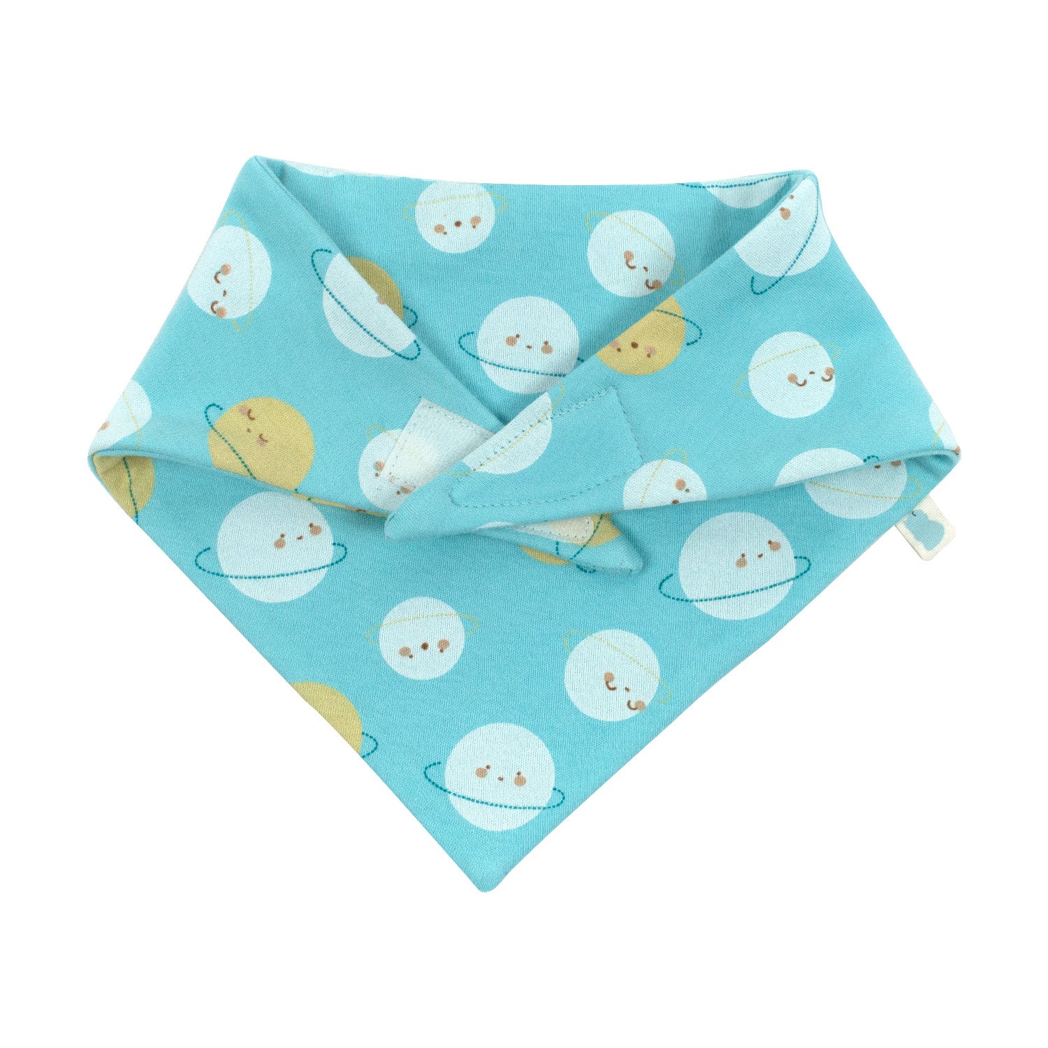Cotton Jersey Bandana Bib - Blue Space