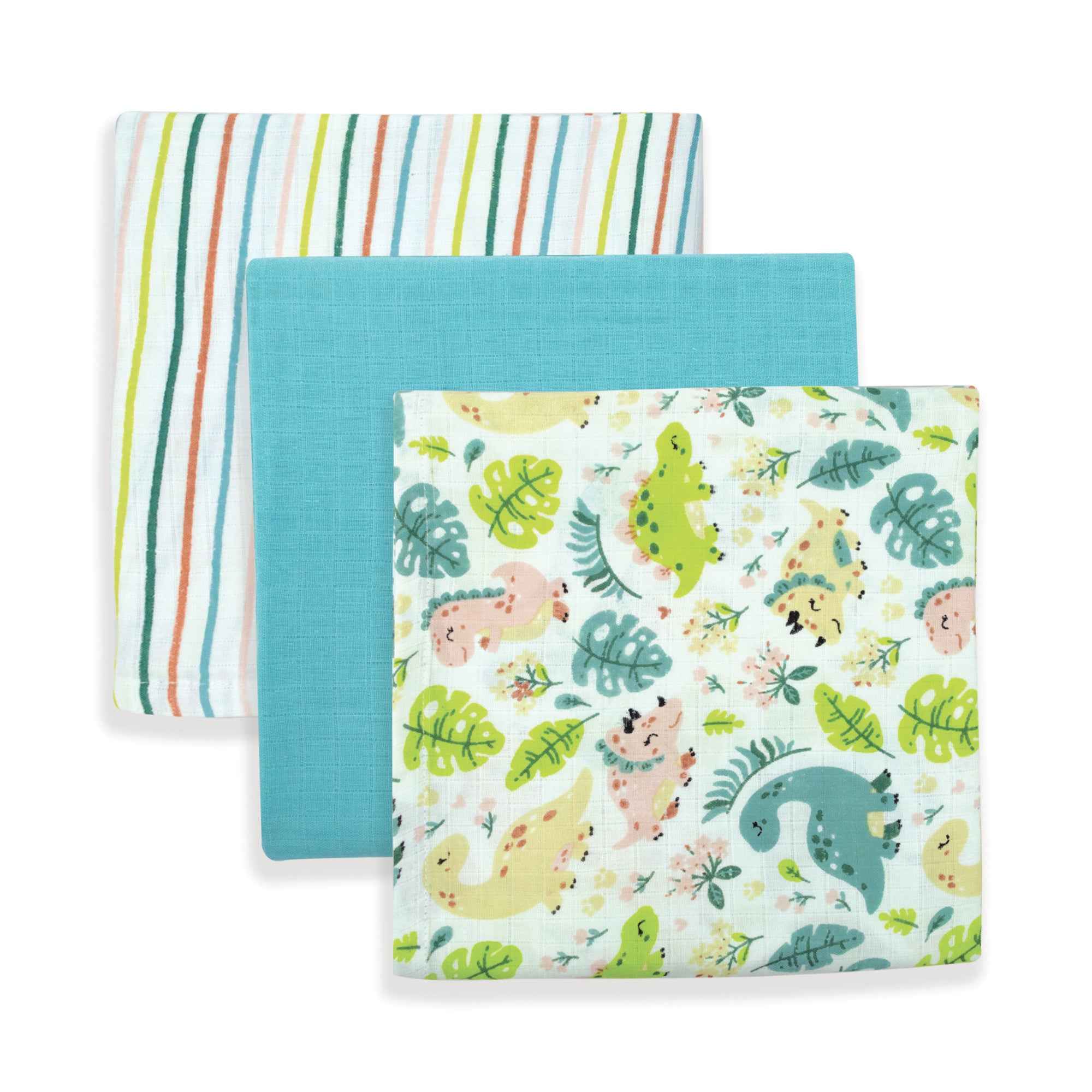 Little Dino - Cotton Muslin Swaddle - Pack of 3