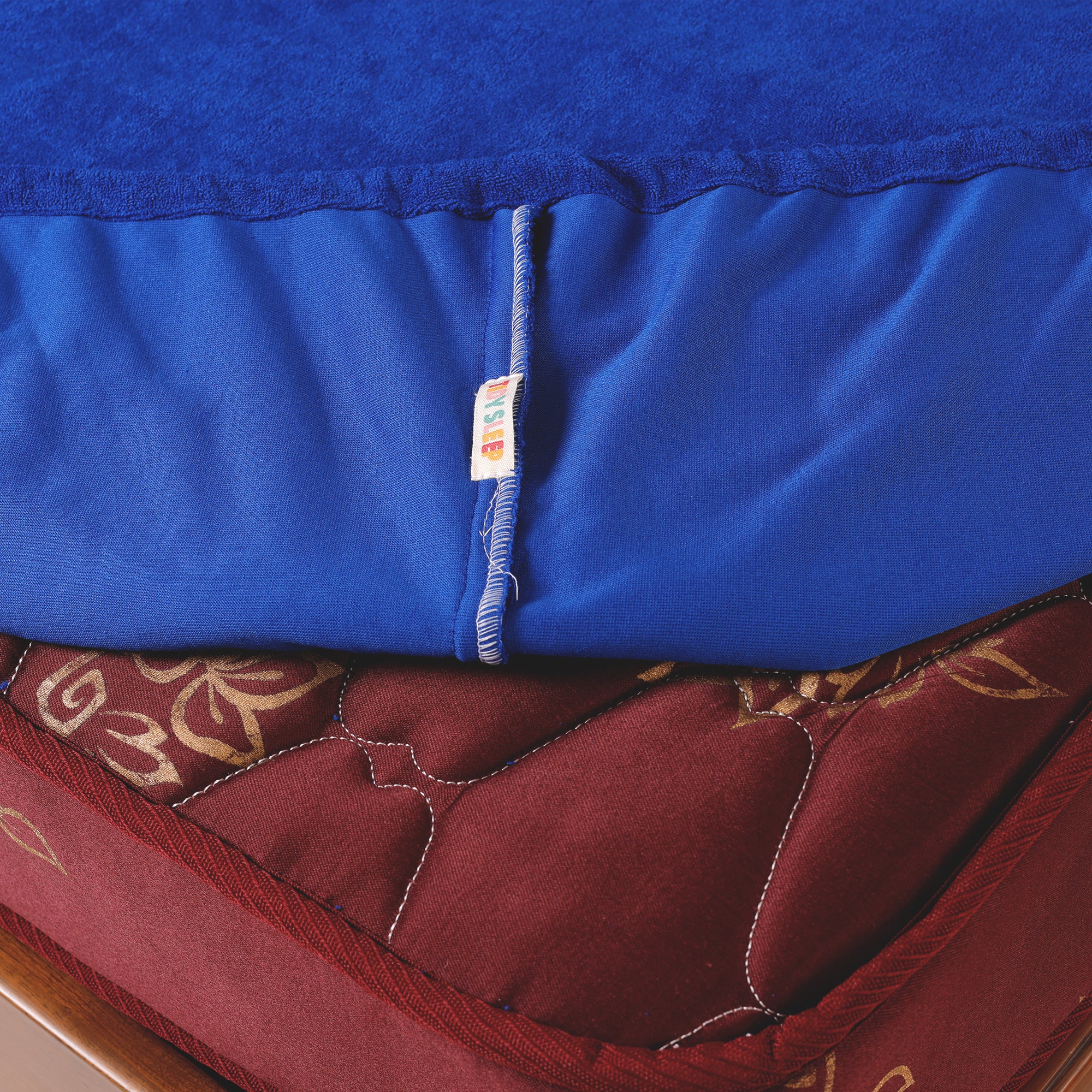 Waterproof Soft Terry Cotton Breathable Fitted Style Mattress Protector - Blue