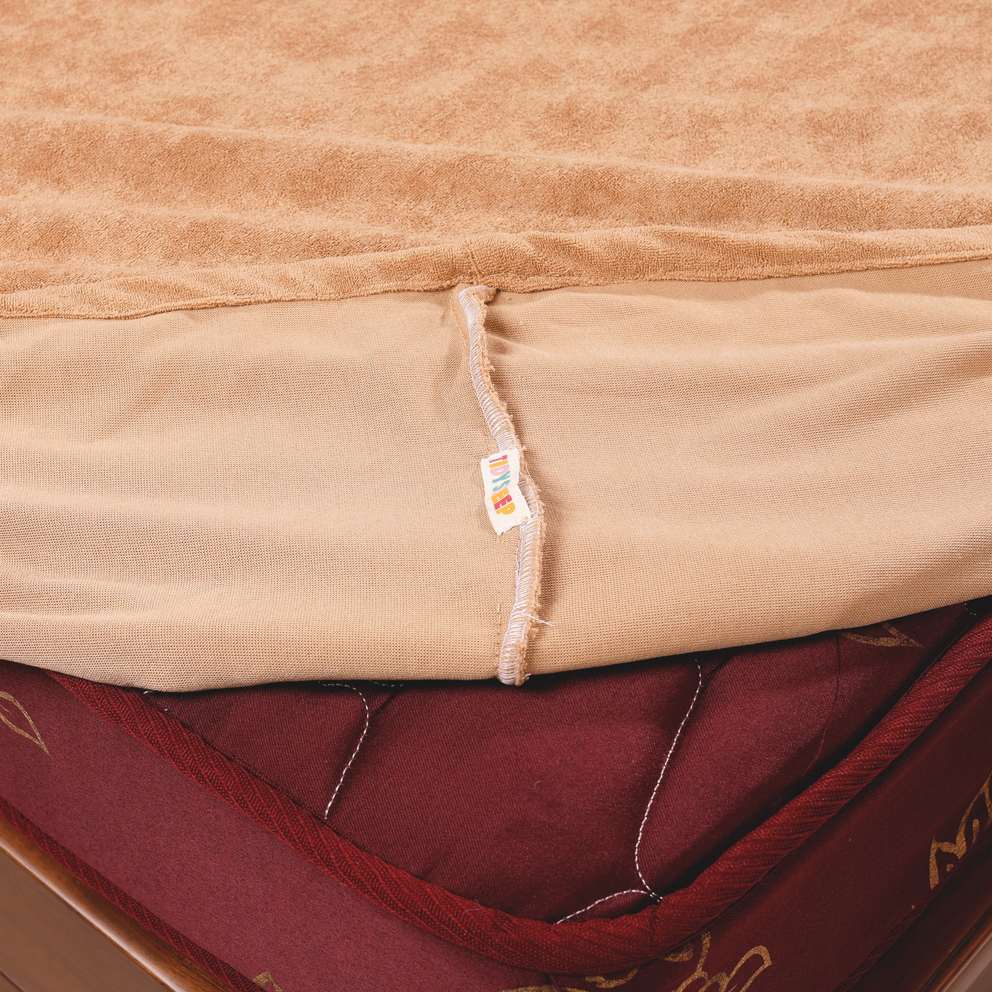 Waterproof Soft Terry Cotton Breathable Fitted Style Mattress Protector - Camel